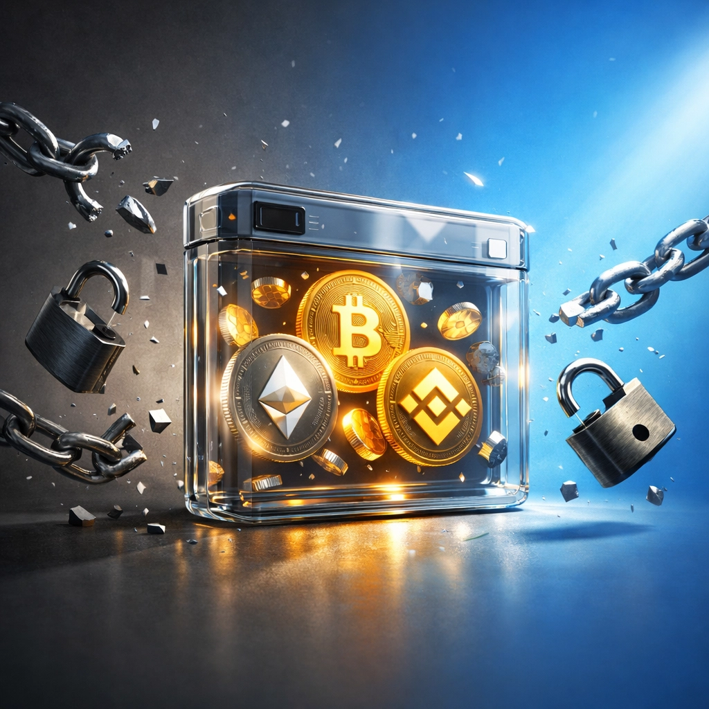 Self-custody crypto wallet showing merchant control and freedom from custodial payment processors