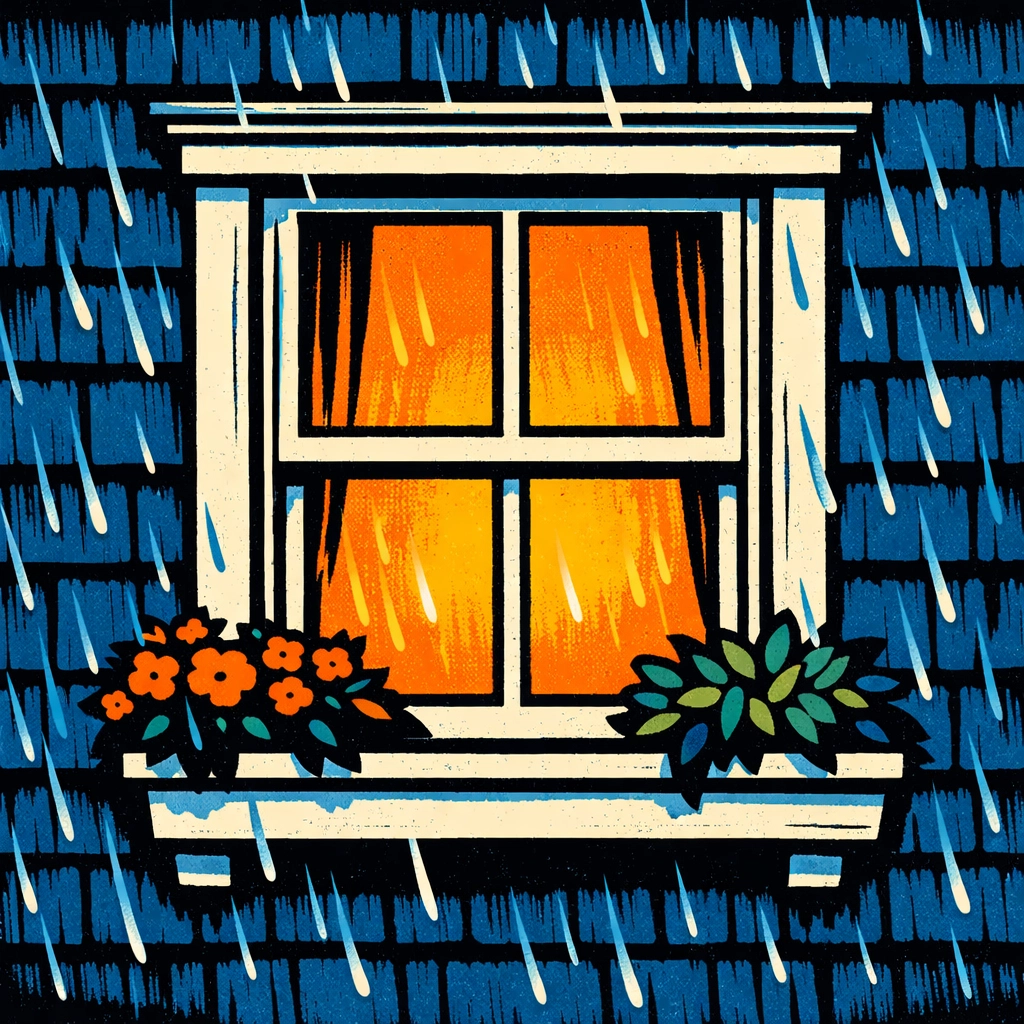 Sealed New England cottage window protected from rain and moisture in Strafford County.