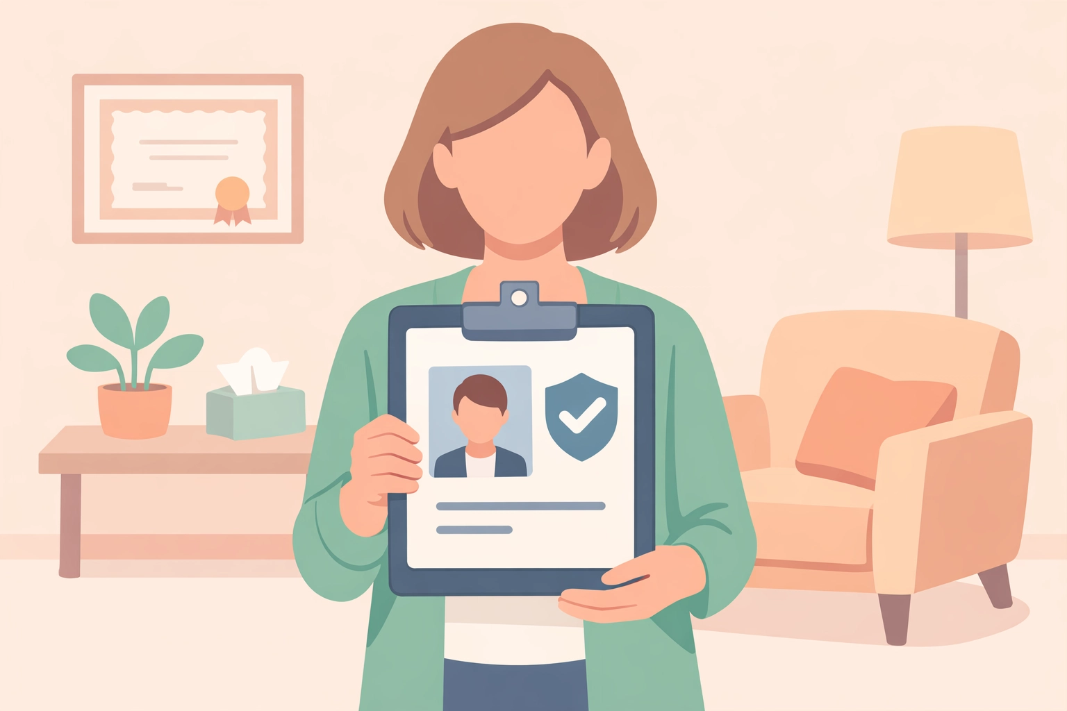 公認心理師などの専門的な資格と信頼に基づき、心の成長を丁寧にサポートするカウンセラーの役割。