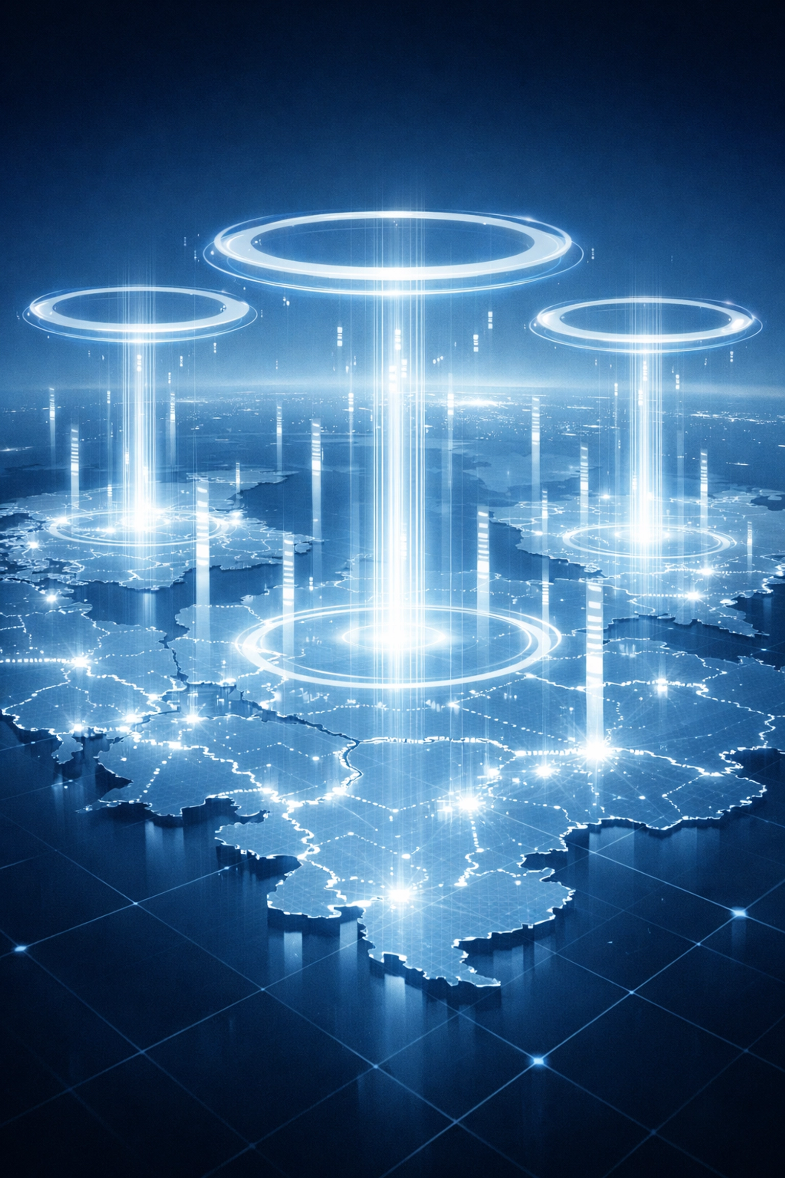 Digital map of business territories visualizing automated governance for multi-location service operators.