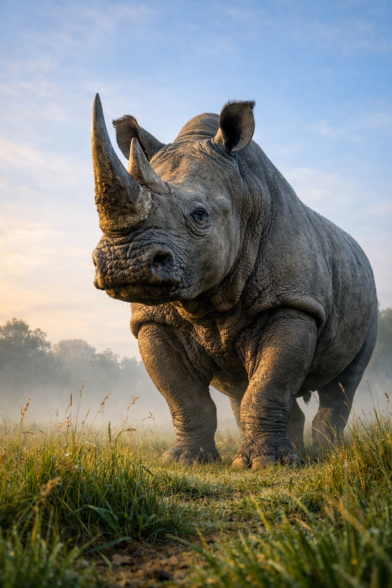 A majestic rhinoceros in the wild, representing high-quality stock photography for zoo engagement.