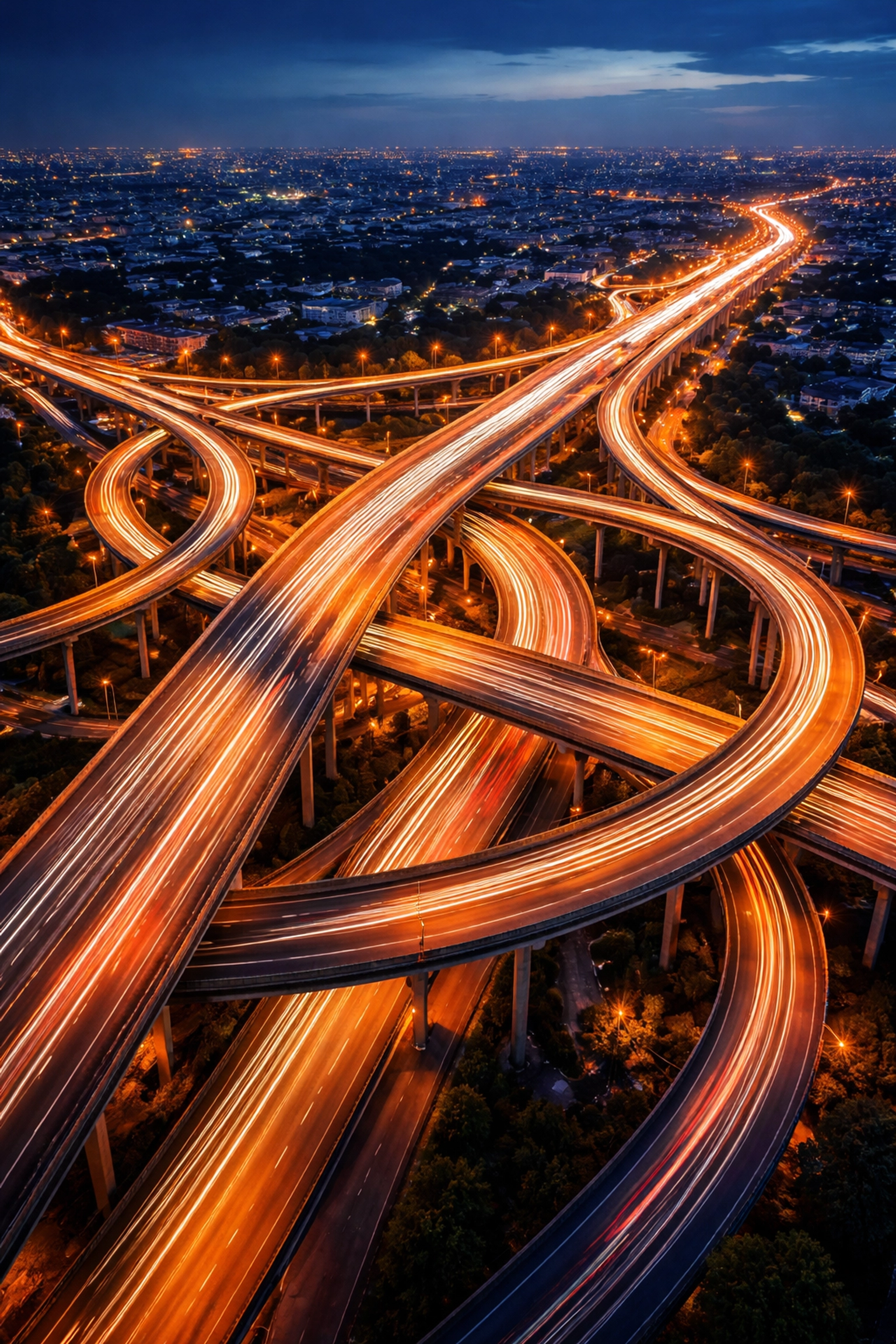 Aerial view of a complex highway interchange illustrating the interconnected pathways of alternative credit strategies