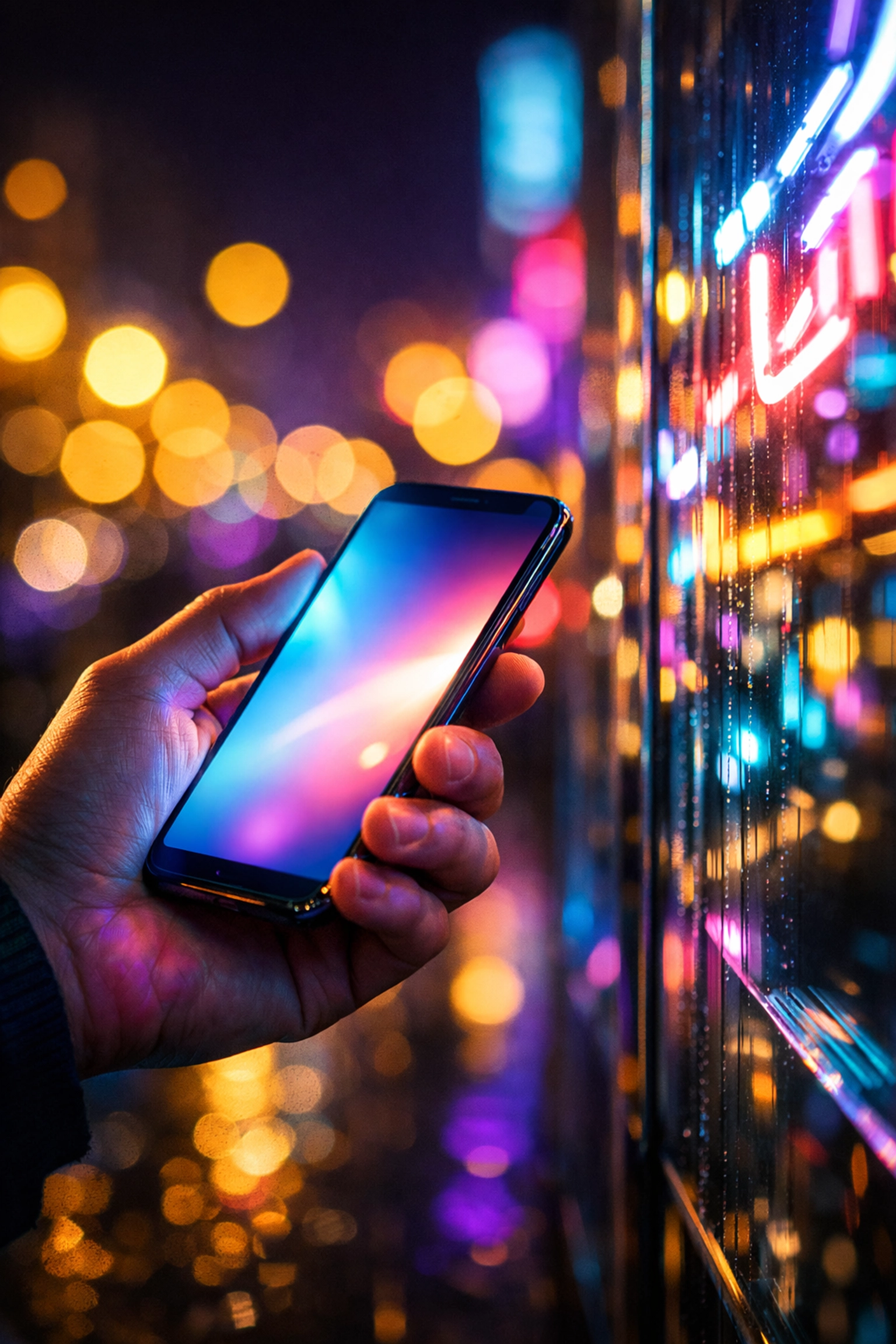 A person holding a glowing smartphone at night, ready to take the conversation off the app.