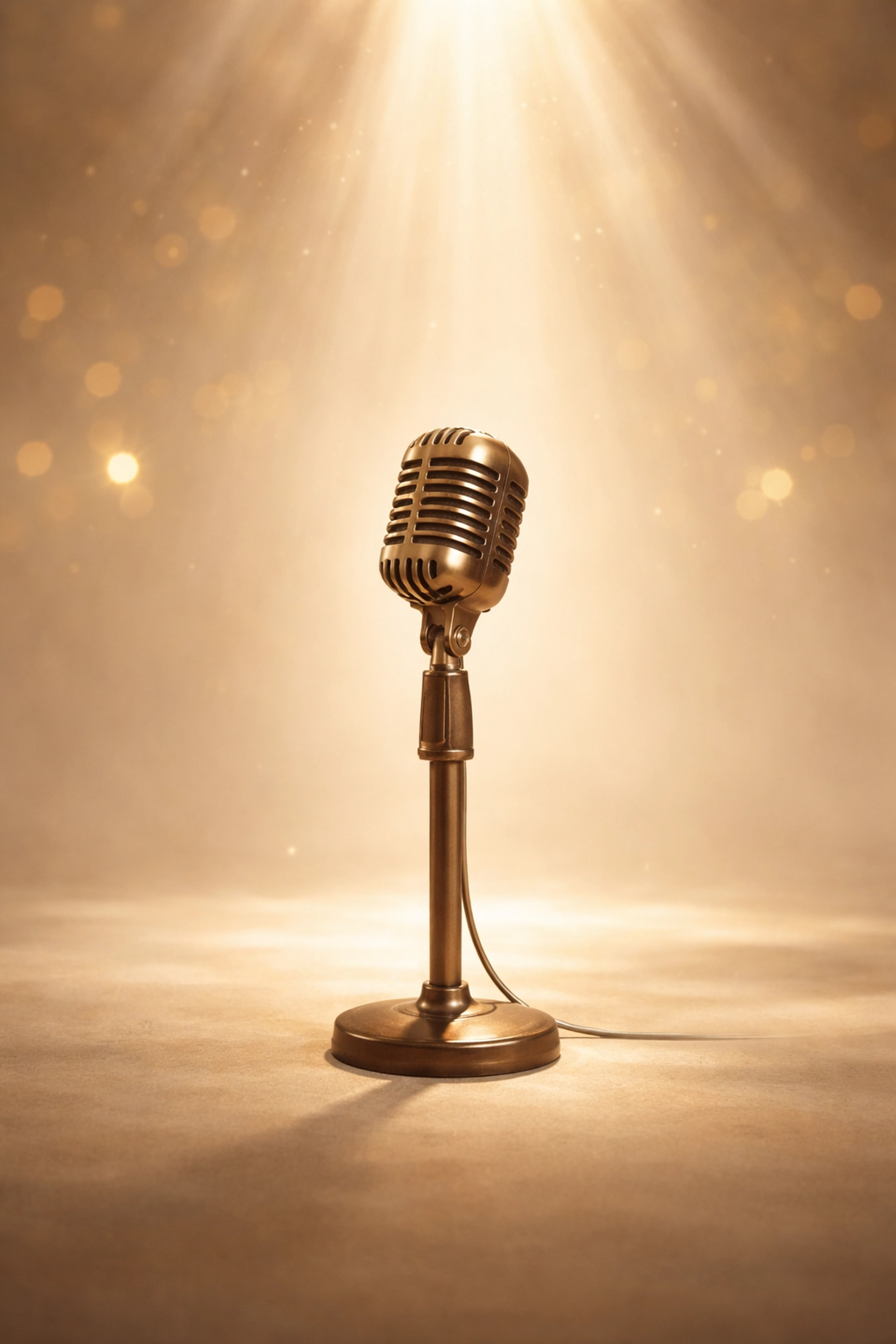 Vintage microphone on stage representing prophetic voices using modern media platforms