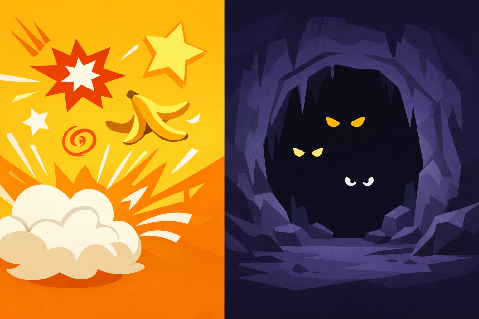 Comedic slapstick versus scary scenes comparison in Minions & Monsters parent guide