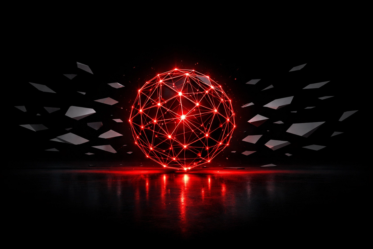 A glowing core of original research data outshining generic AI content shards to build brand authority.