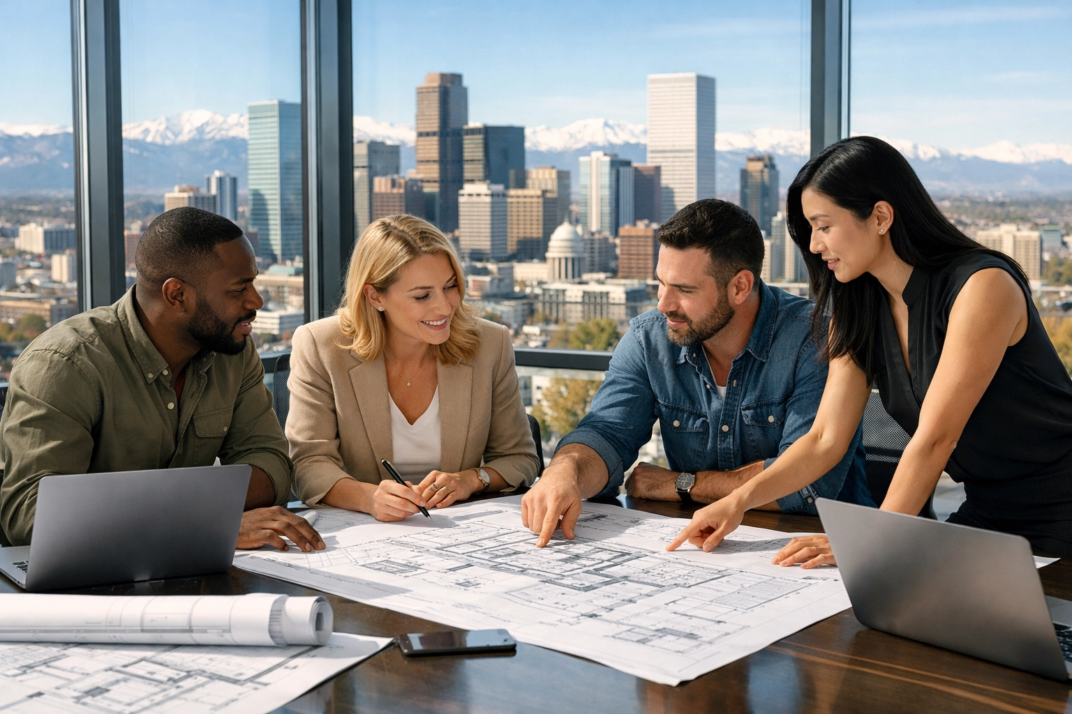 Creative professionals at Dakdan Worldwide discussing strategic digital media and brand growth innovation.