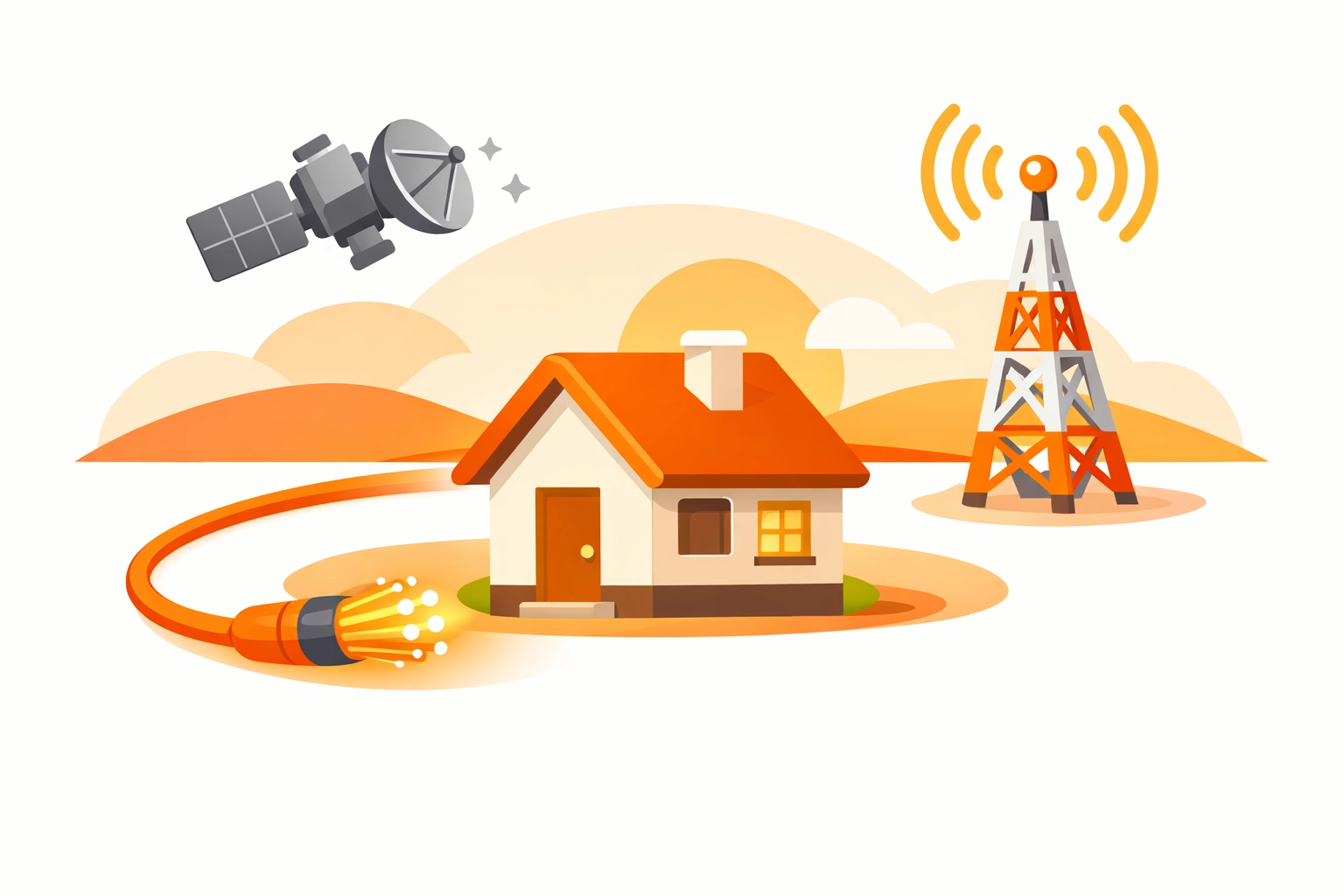 Fiber, fixed wireless, and satellite internet options available for homes in Clarkston WA