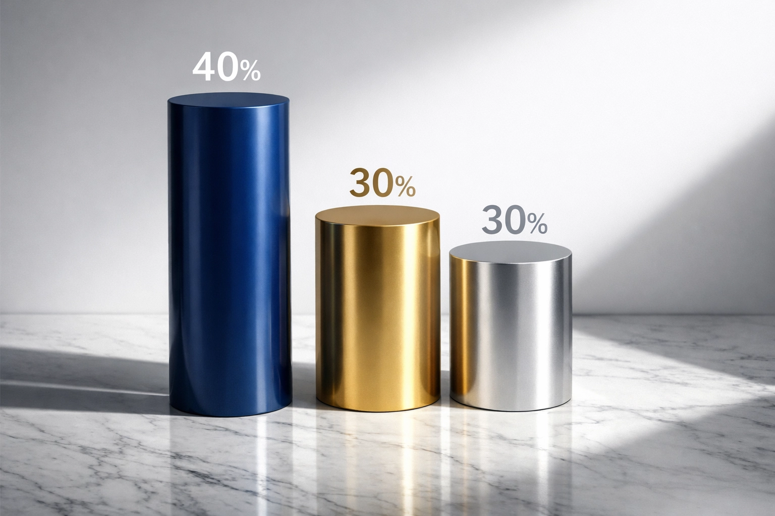 40/30/30 portfolio allocation model showing equities, bonds, and alternatives distribution