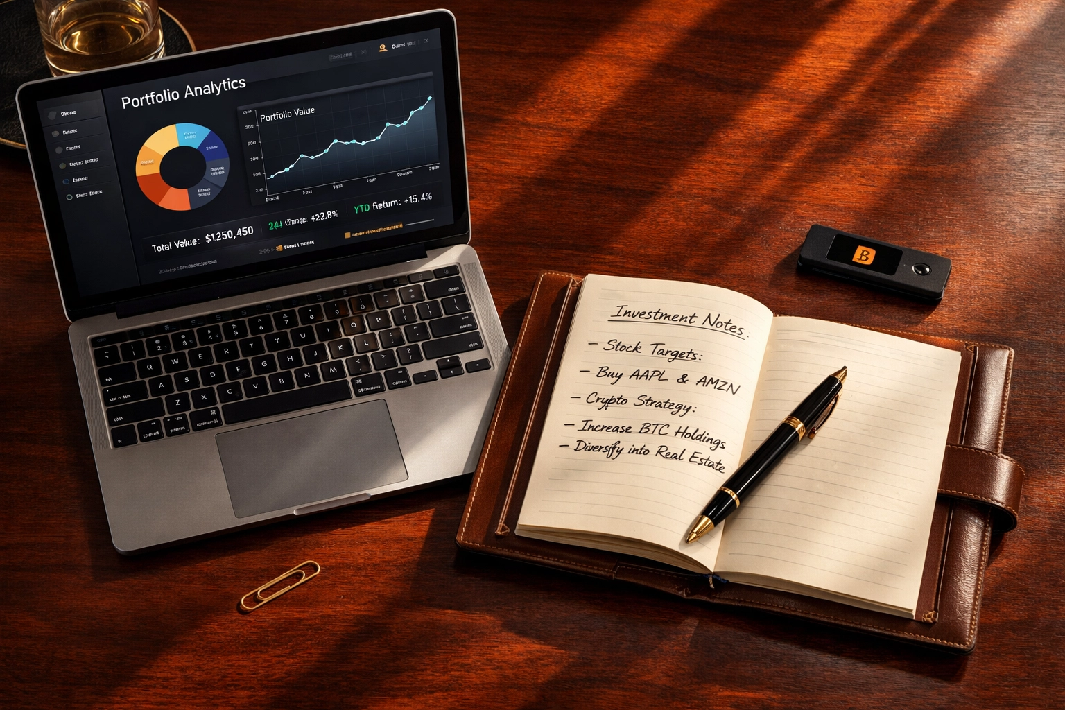 Accredited investor portfolio management desk with Bitcoin custody solutions