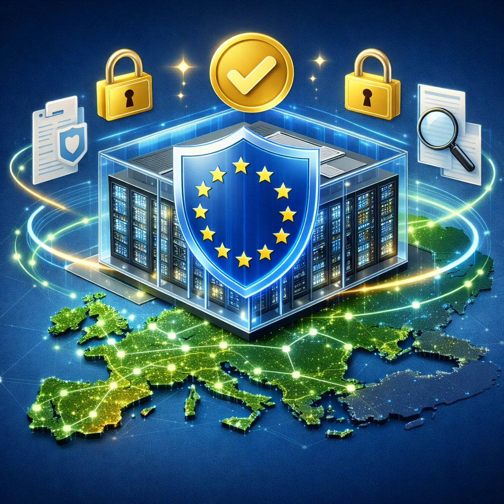 European data center with GDPR compliance and DORA-compliant ITOM data sovereignty controls