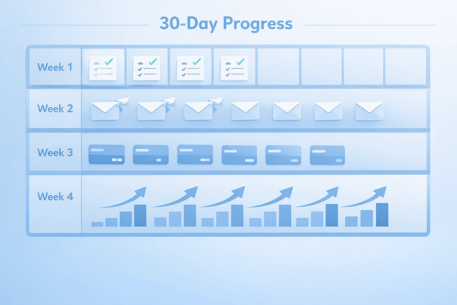 Calendario de progreso semanal para mejorar score de crédito en 90 días