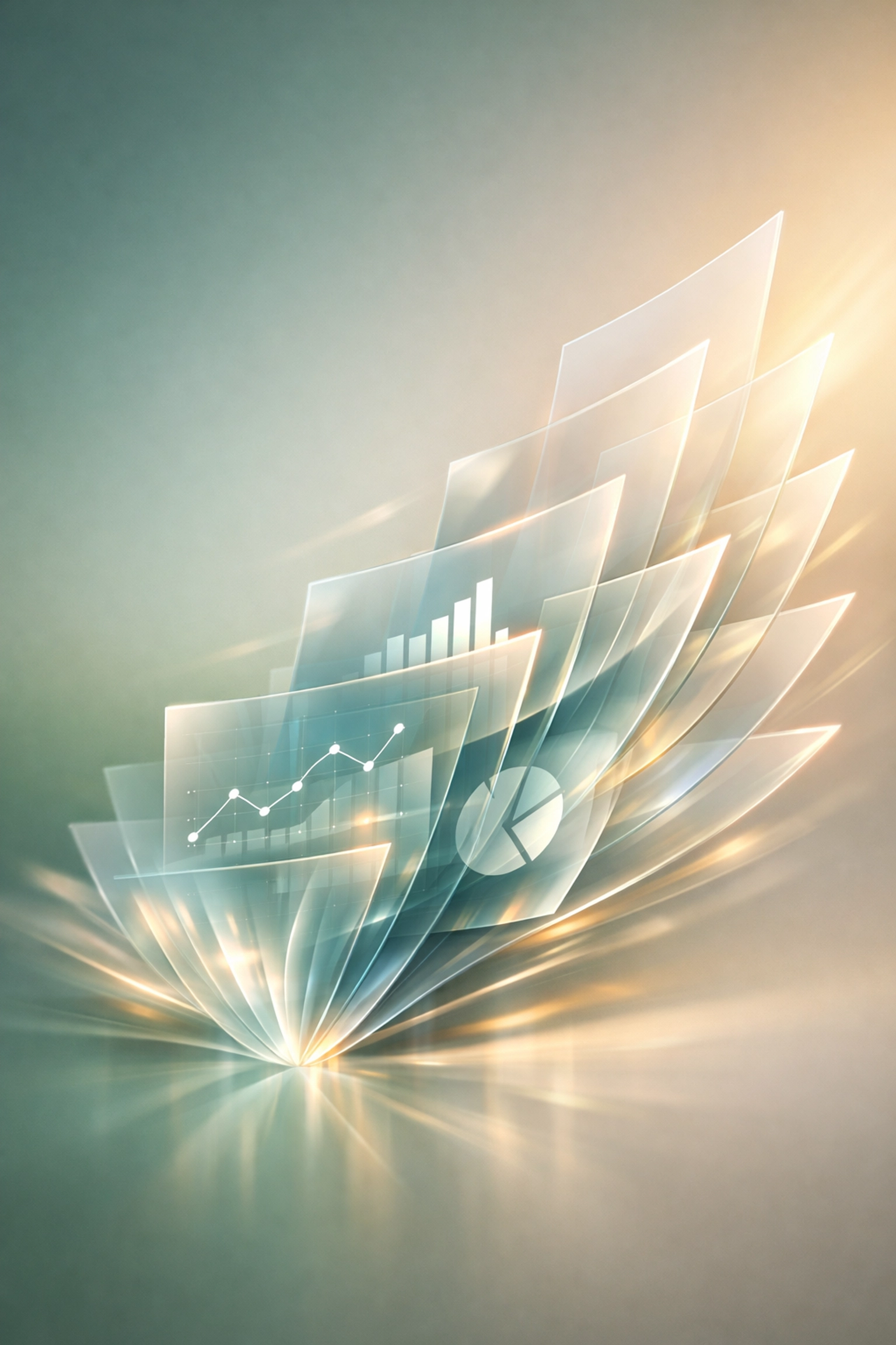 Layered data visualization symbolizing predictive customer lifetime value and strategic brand growth.