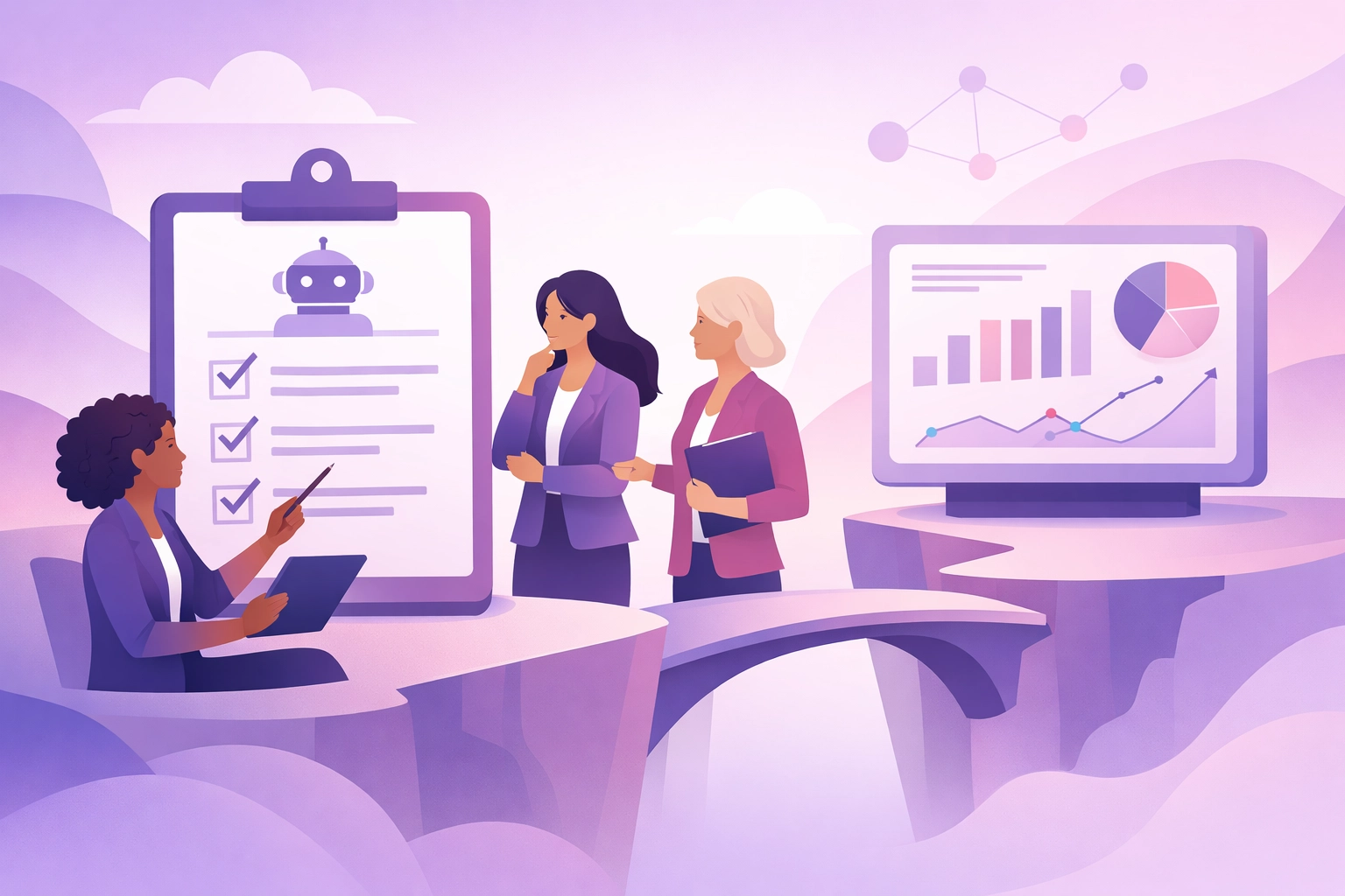 Visualizing the AI governance gap between business strategy and practical implementation.