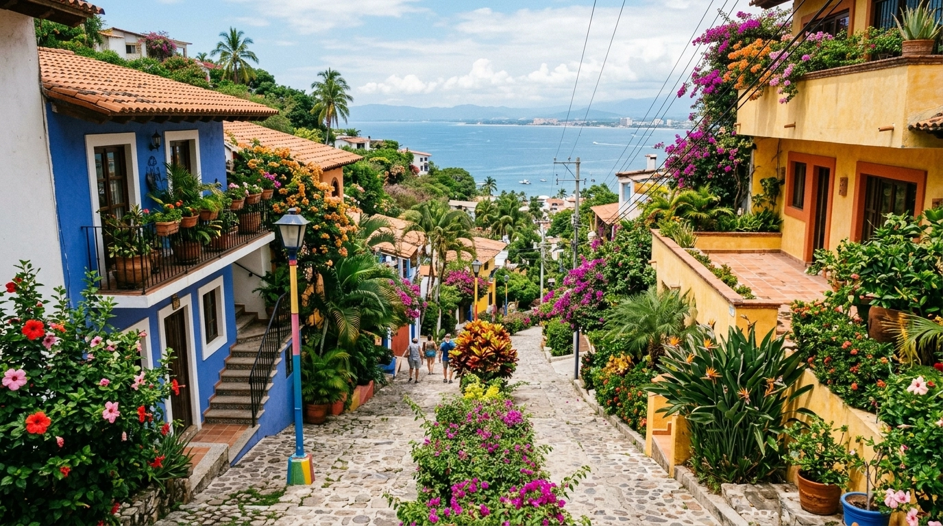 Colorful Amapas hillside street