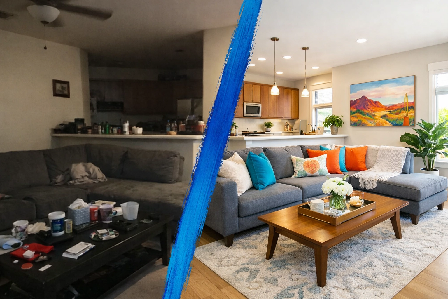 Comparison of amateur DIY versus professional flat fee listing photography in Phoenix home