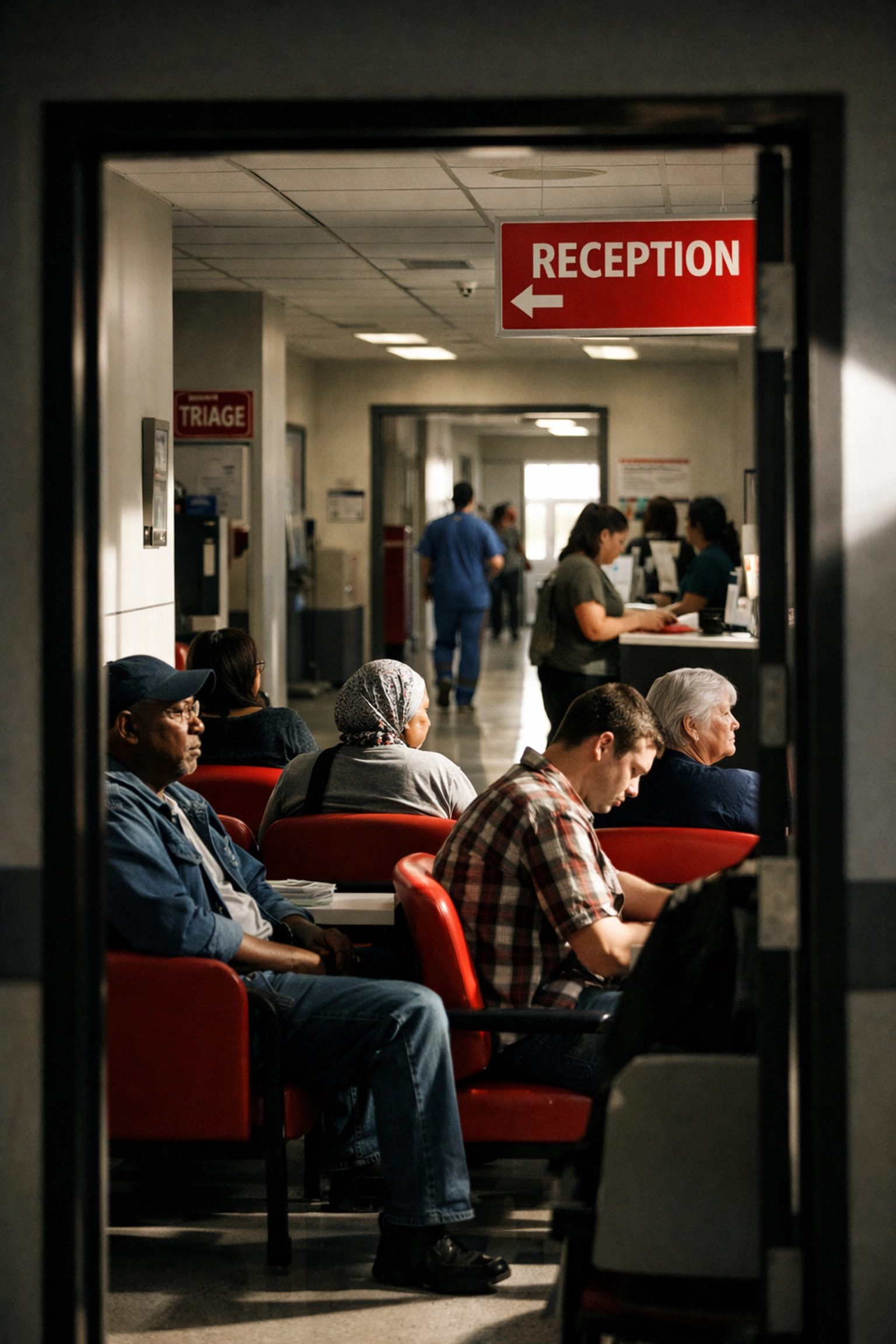 Hospital waiting area with patients seeking healthcare services in Winnipeg medical facility