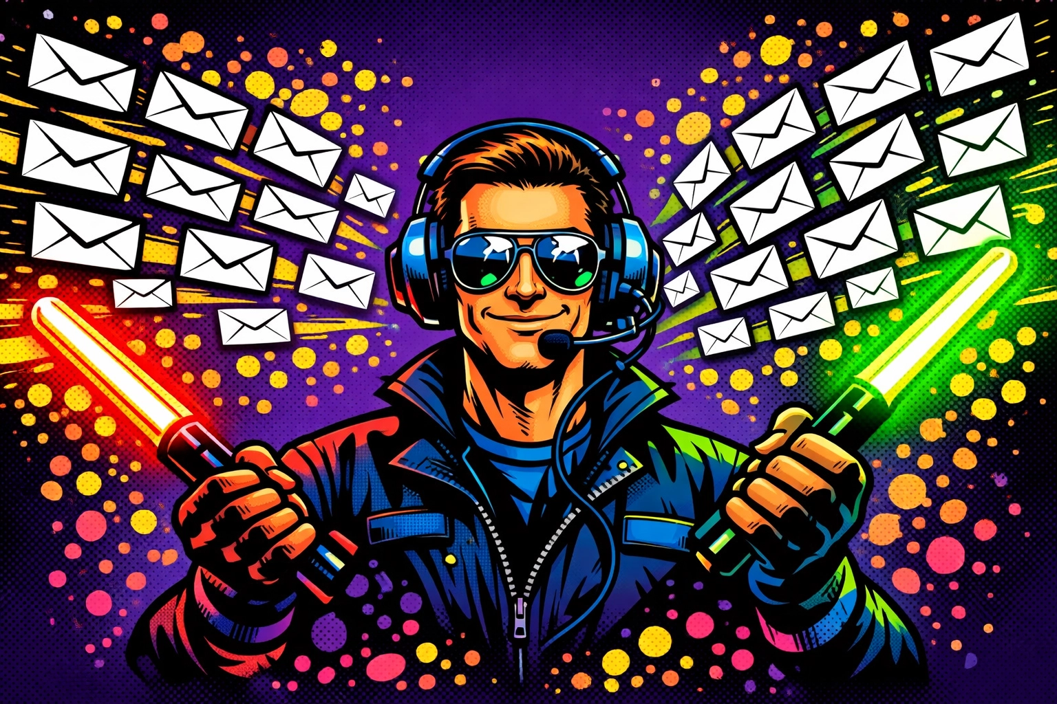 AI email triage system directing messages into organized streams for efficient business automation.