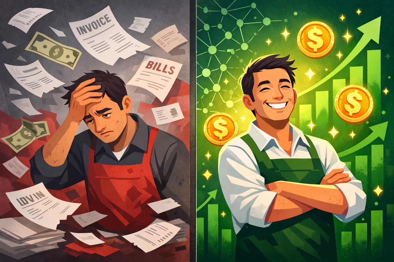 Small business owner saving money switching from traditional to crypto payment systems