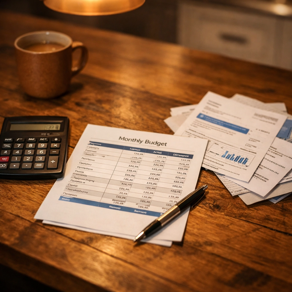 Family budget planning spreadsheet demonstrating biblical financial stewardship