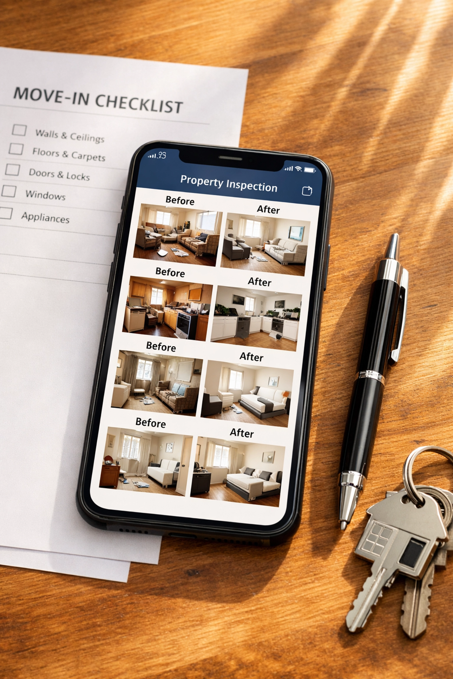Property inspection checklist and smartphone app for Nashville rental documentation