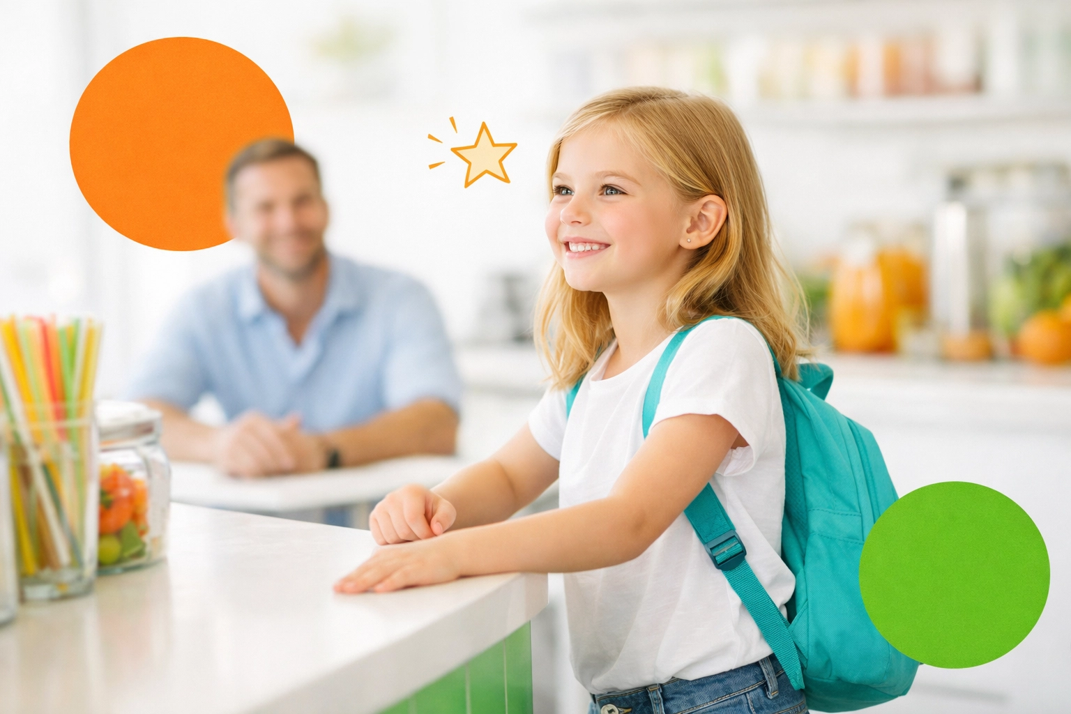 A young girl confidently ordering food at a counter to build independence and life skills.