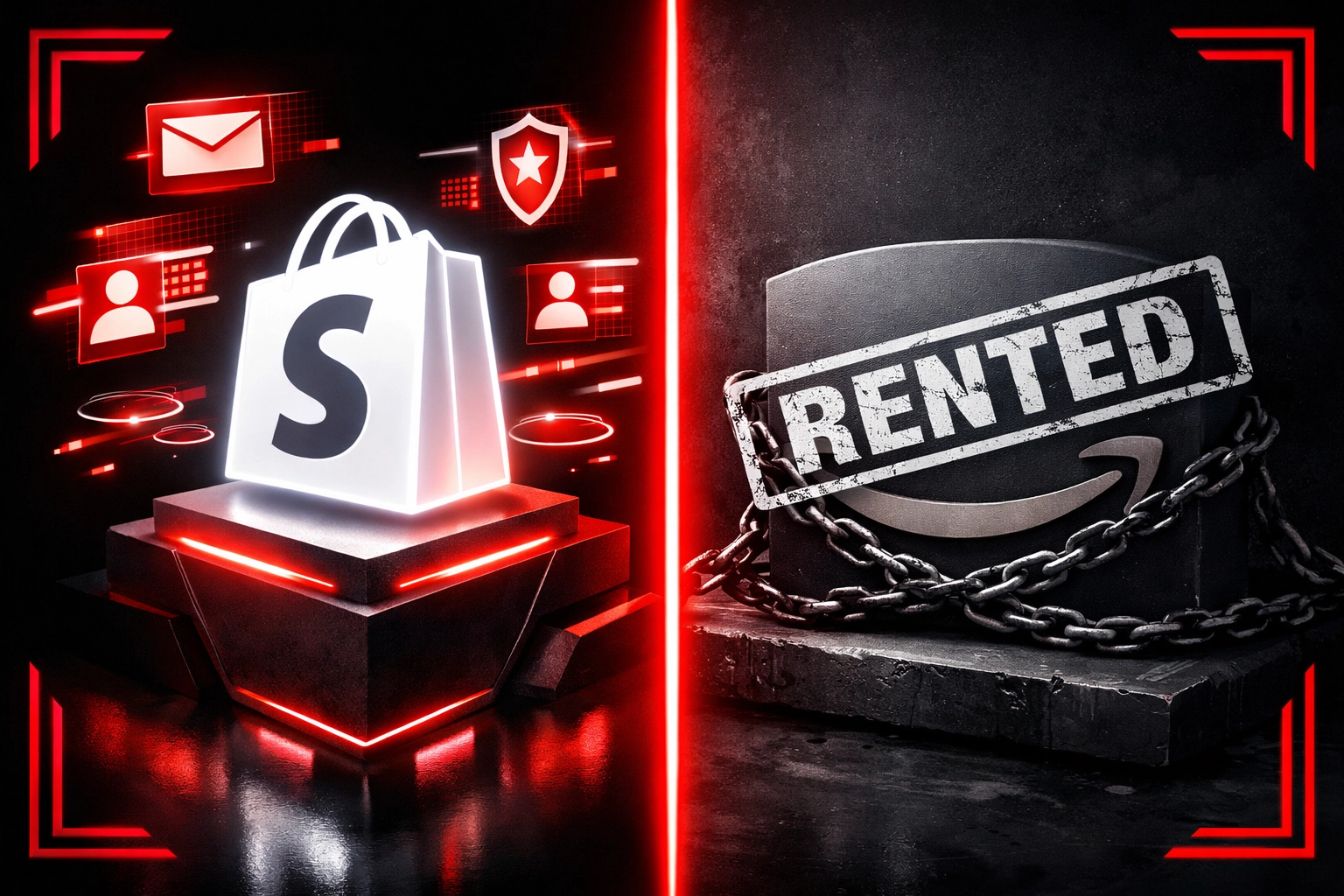 Shopify brand ownership vs Amazon FBA platform dependency comparison for e-commerce business exits