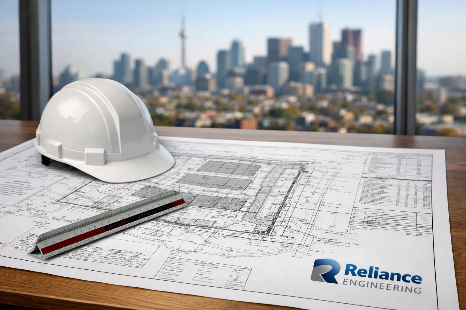 Civil engineering site servicing and stormwater management plans for a GTA building permit submission.