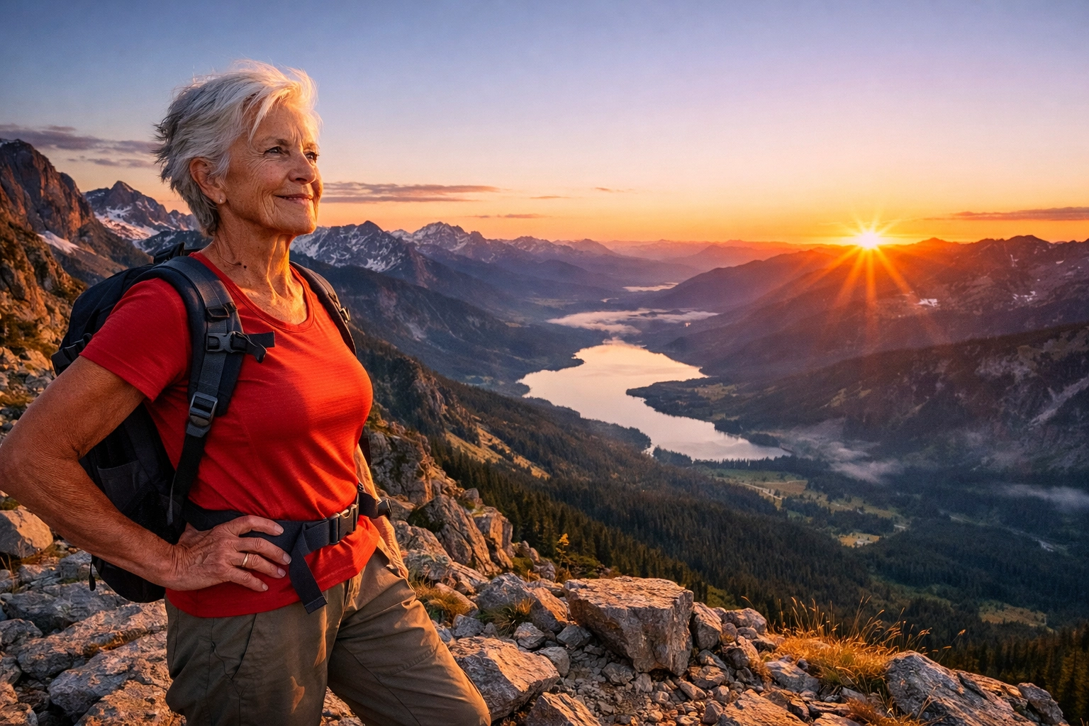 Active senior woman demonstrating mental sharpness and healthy aging through lifelong wellness.