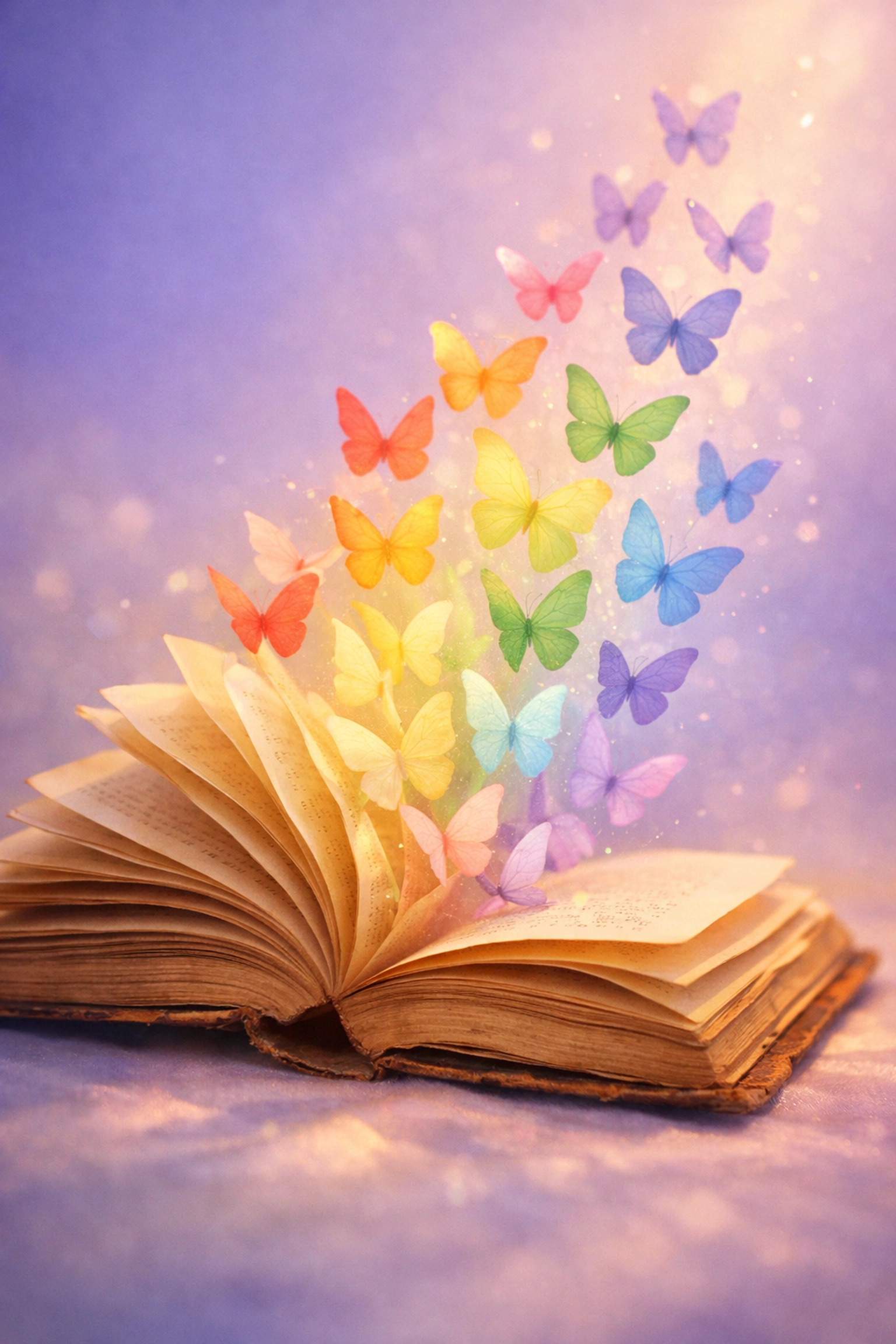 Open book with rainbow butterflies symbolizing LGBTQ+ literary transformation and queer fiction