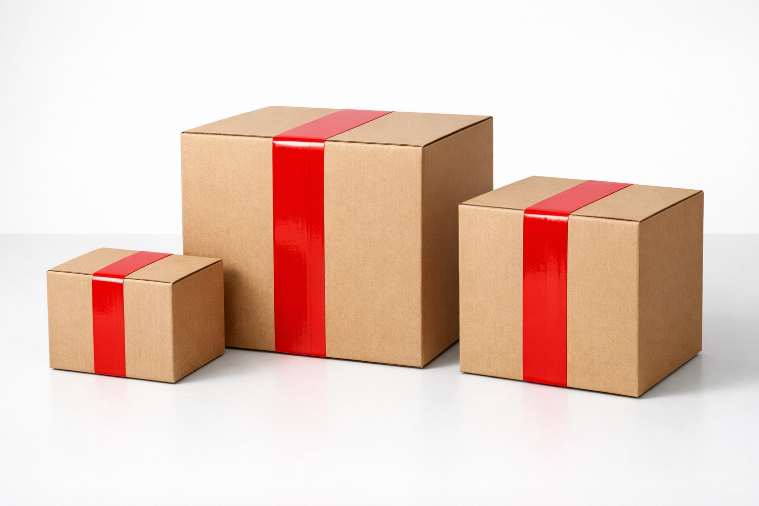 Properly packaged shipping boxes for retail goods managed by a professional storage facilities business.
