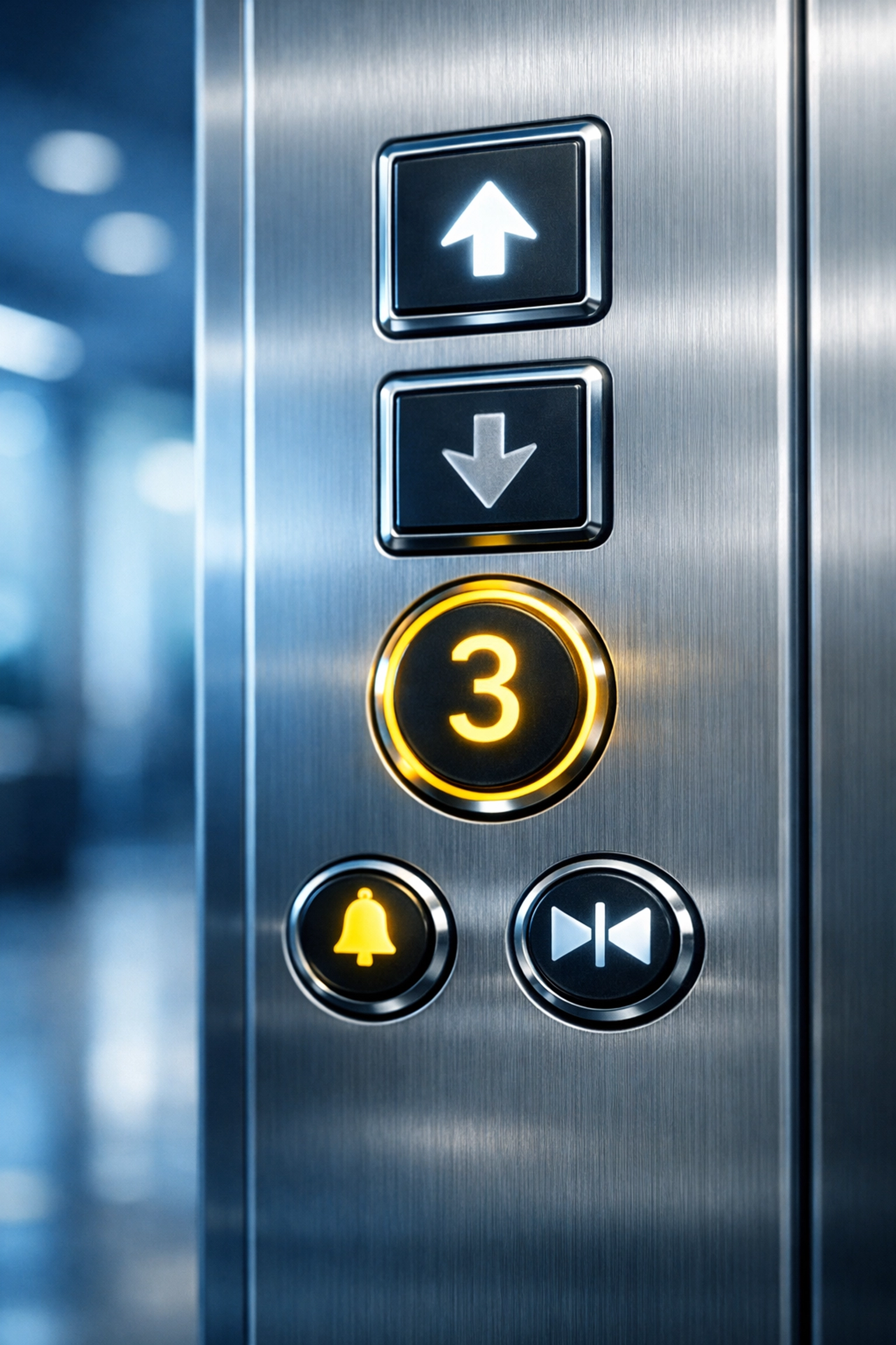 Sanitized elevator buttons in a Worcester office near WPI, demonstrating meticulous maid services Worcester.