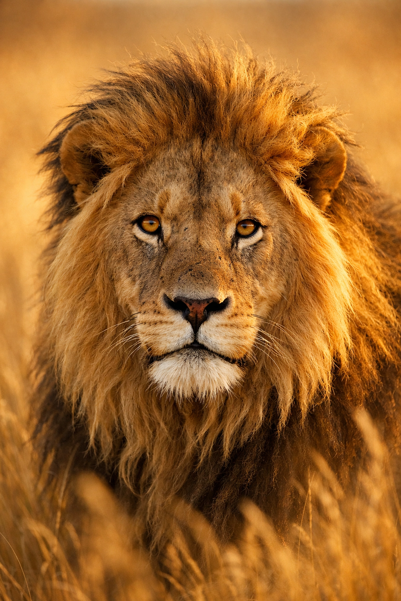 Close-up hero shot of a majestic male lion for zoo sponsorship photography.