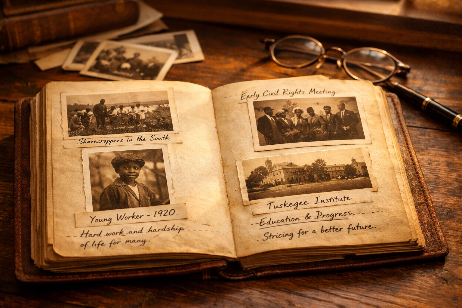 Vintage historical book documenting African American history from Dr. Carter G. Woodson's era