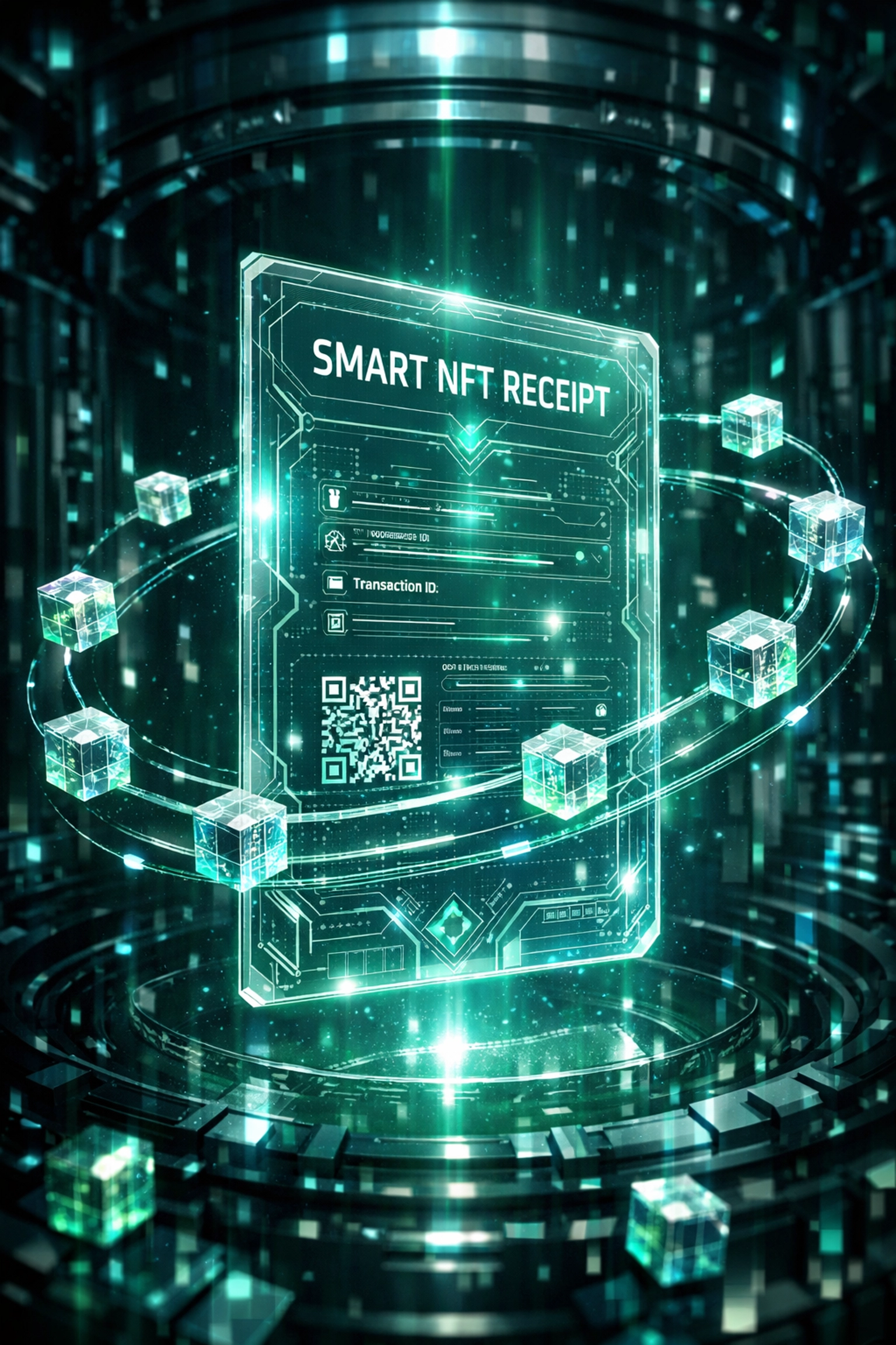 A secure NFT receipt on the blockchain providing proof of purchase and transparency for metaverse shopping.