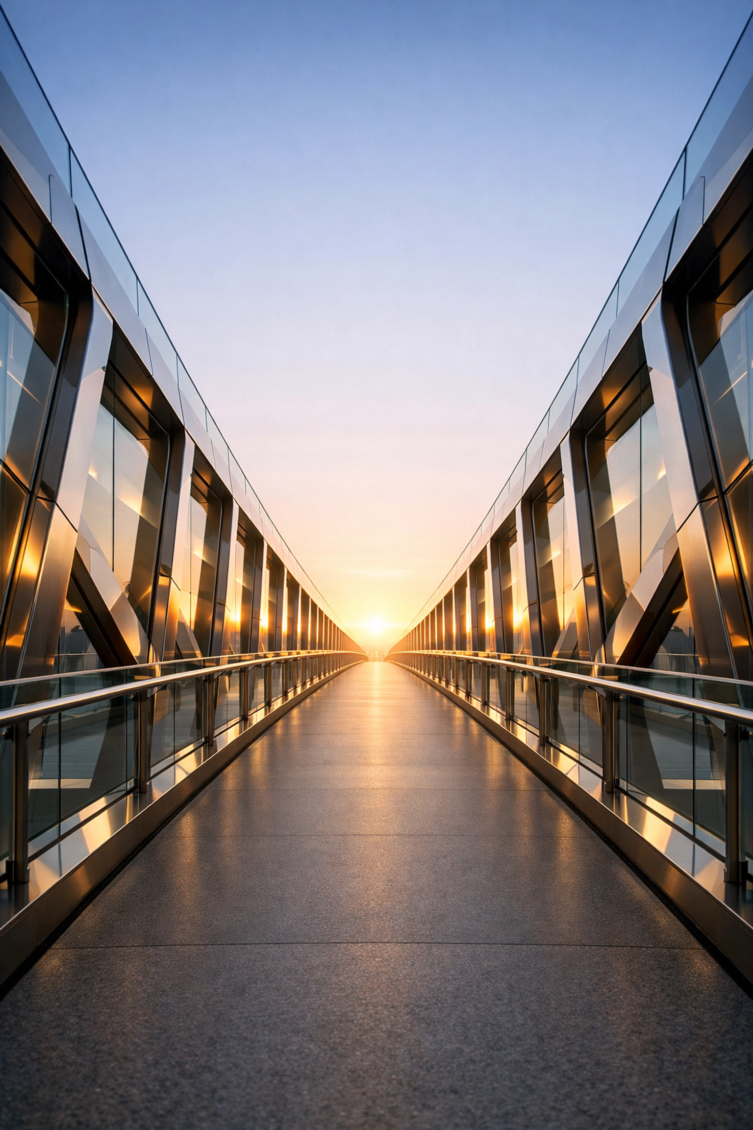 A modern architectural bridge representing a clear path forward and a successful global defense strategy.