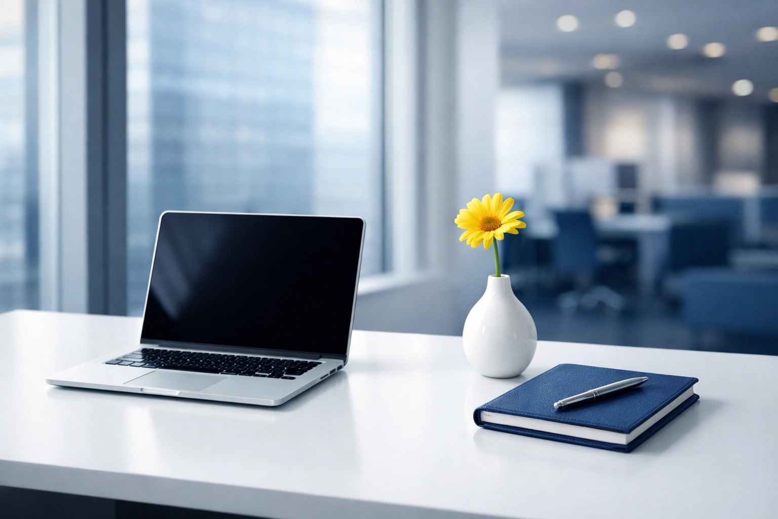 A clean and organized office desk in Fitchburg, promoting productivity and focus through professional cleaning.