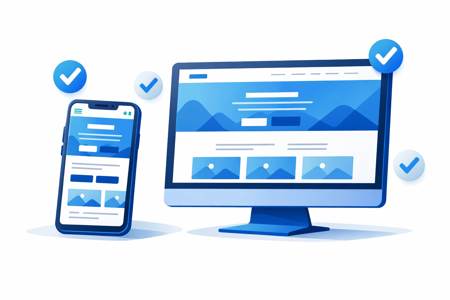 Responsive web design showing mobile and desktop compatibility