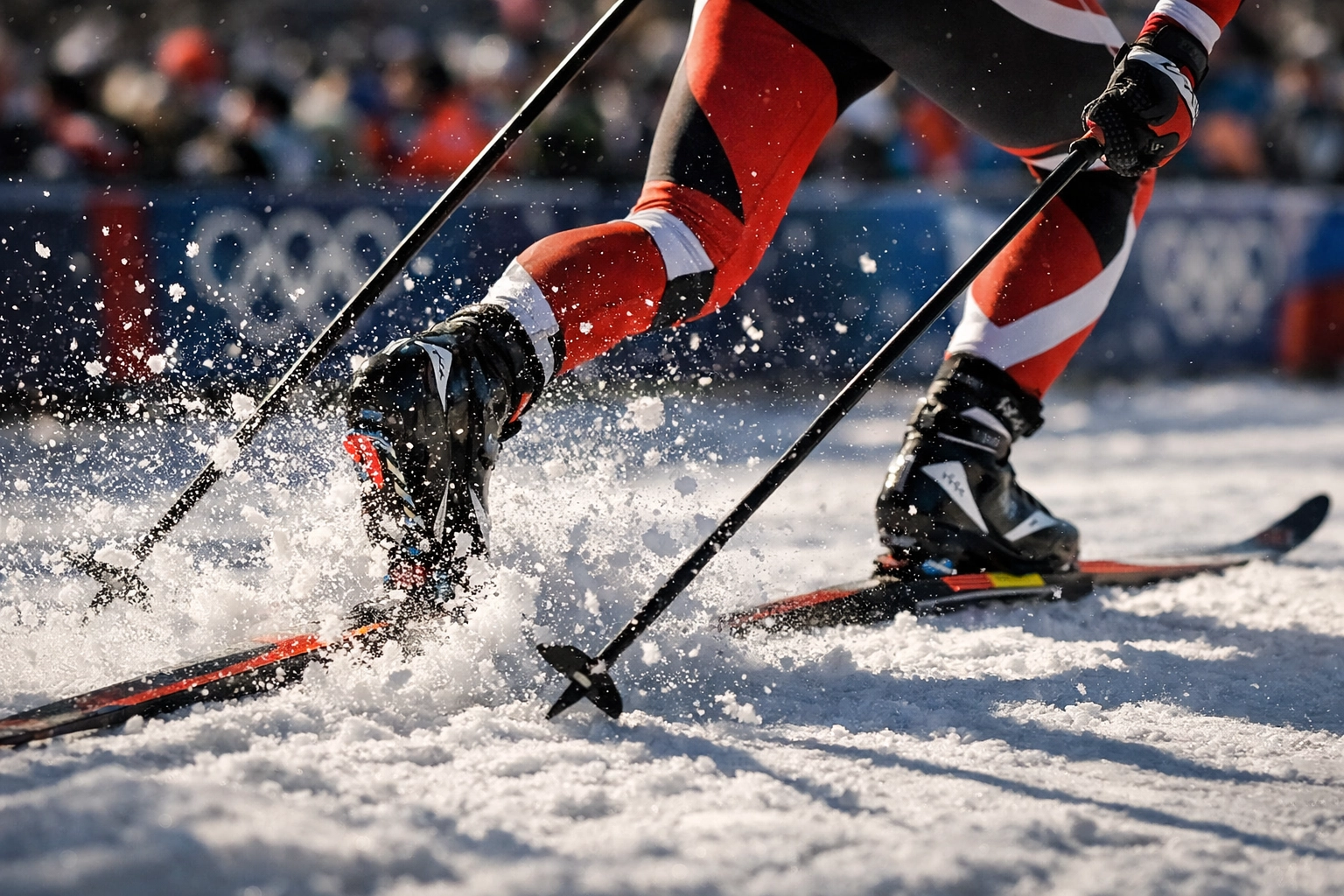 Langlauf-Sprint Technik im klassischen Stil bei Olympischen Winterspielen