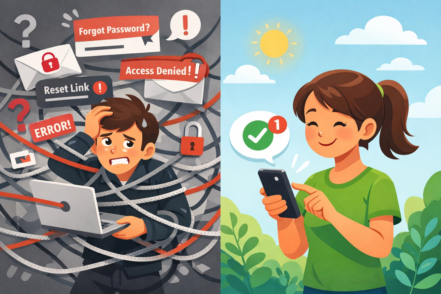 Customer frustration with portal logins versus simple one-click digital mailbox access