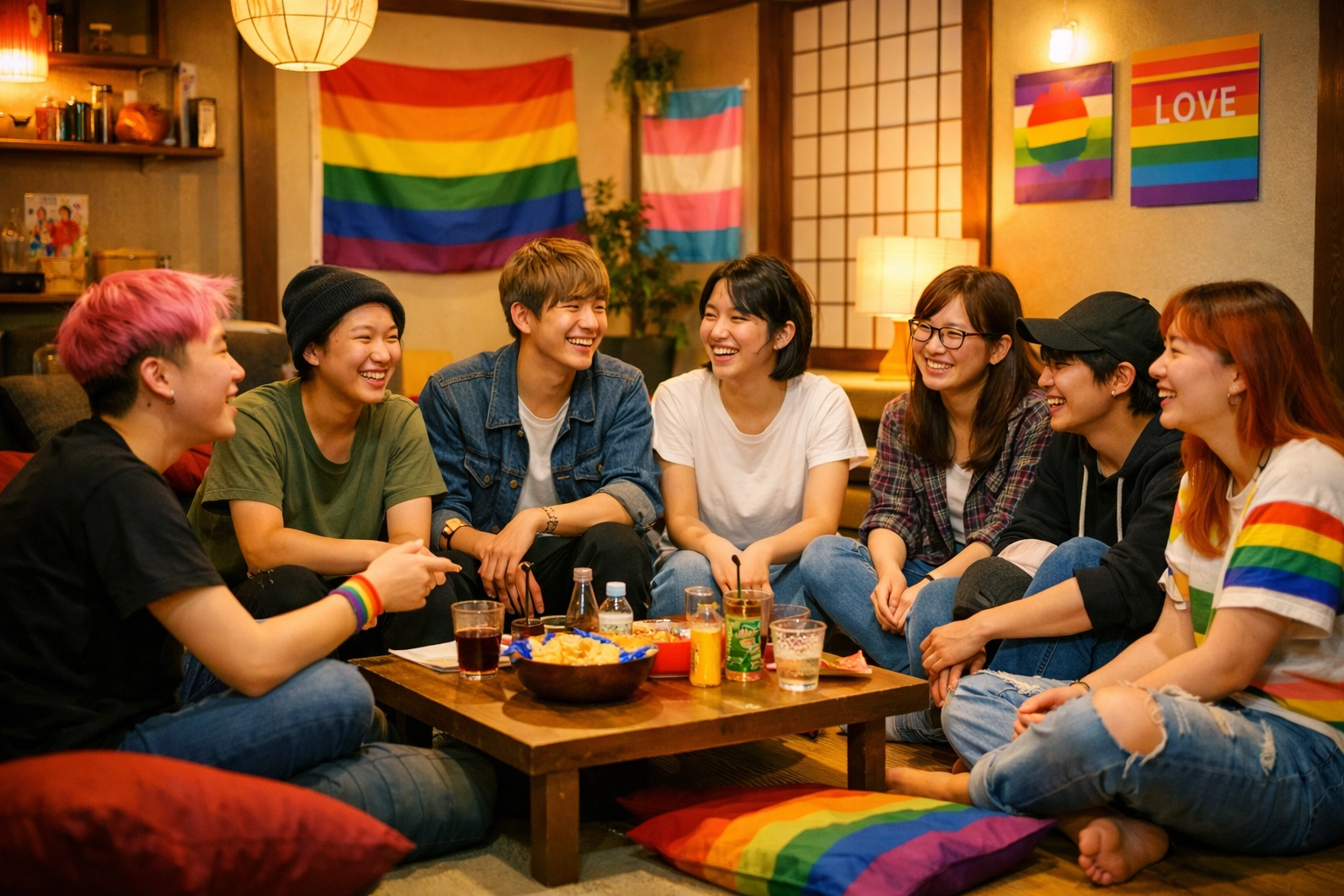 LGBTQ+ youth gathering in Kyoto community support space finding connection and belonging