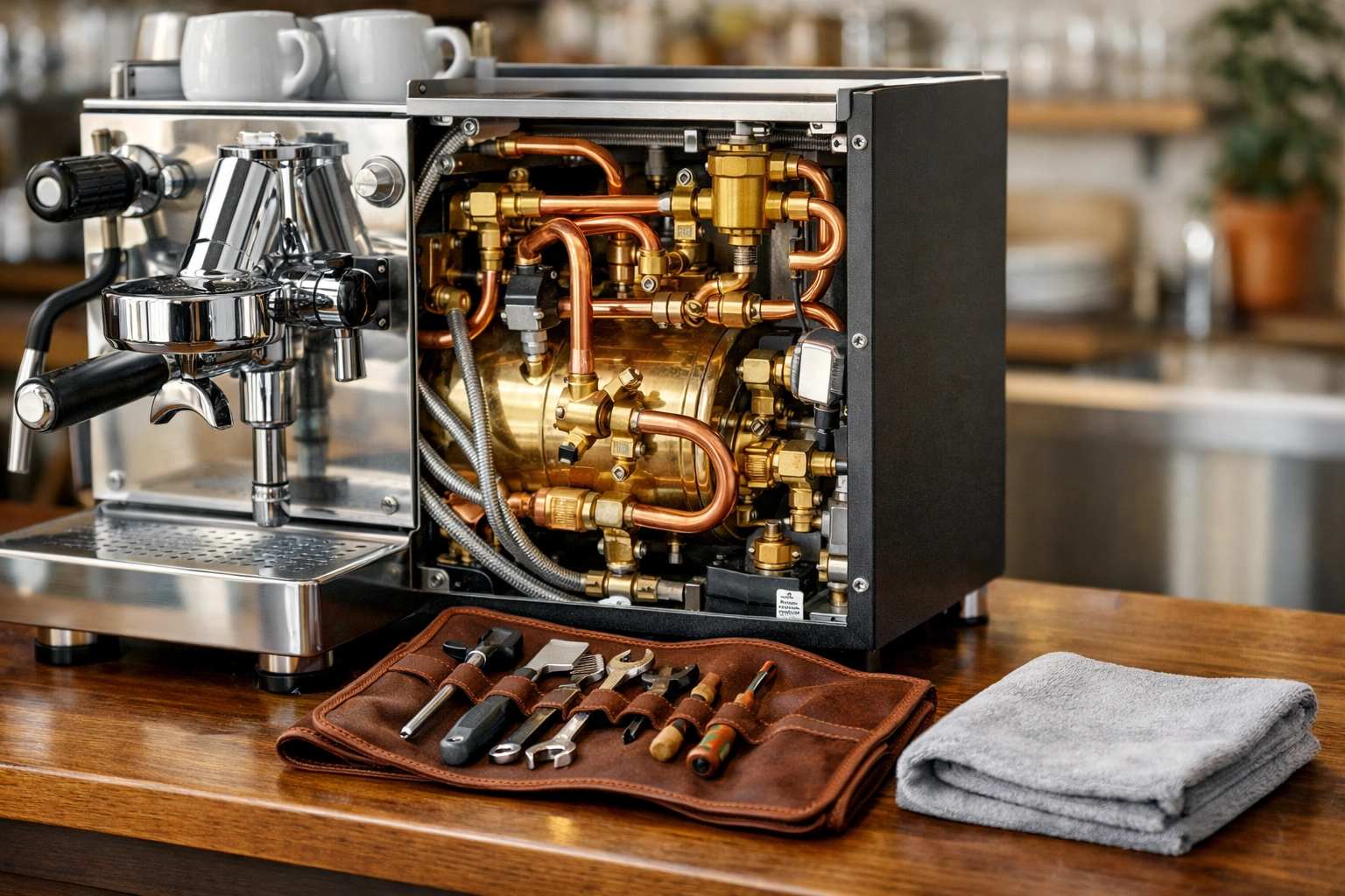 Specialist espresso machine maintenance and technical support for wholesale coffee shop partners.