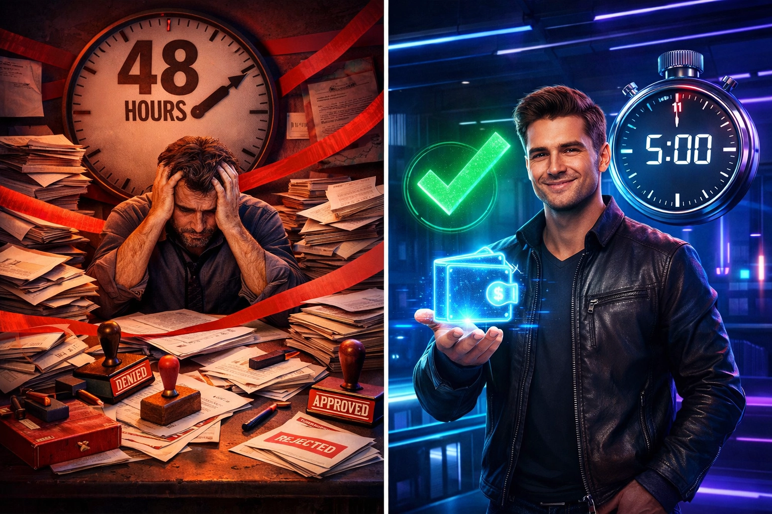 Traditional payment processor vs self-custody merchant account setup time comparison