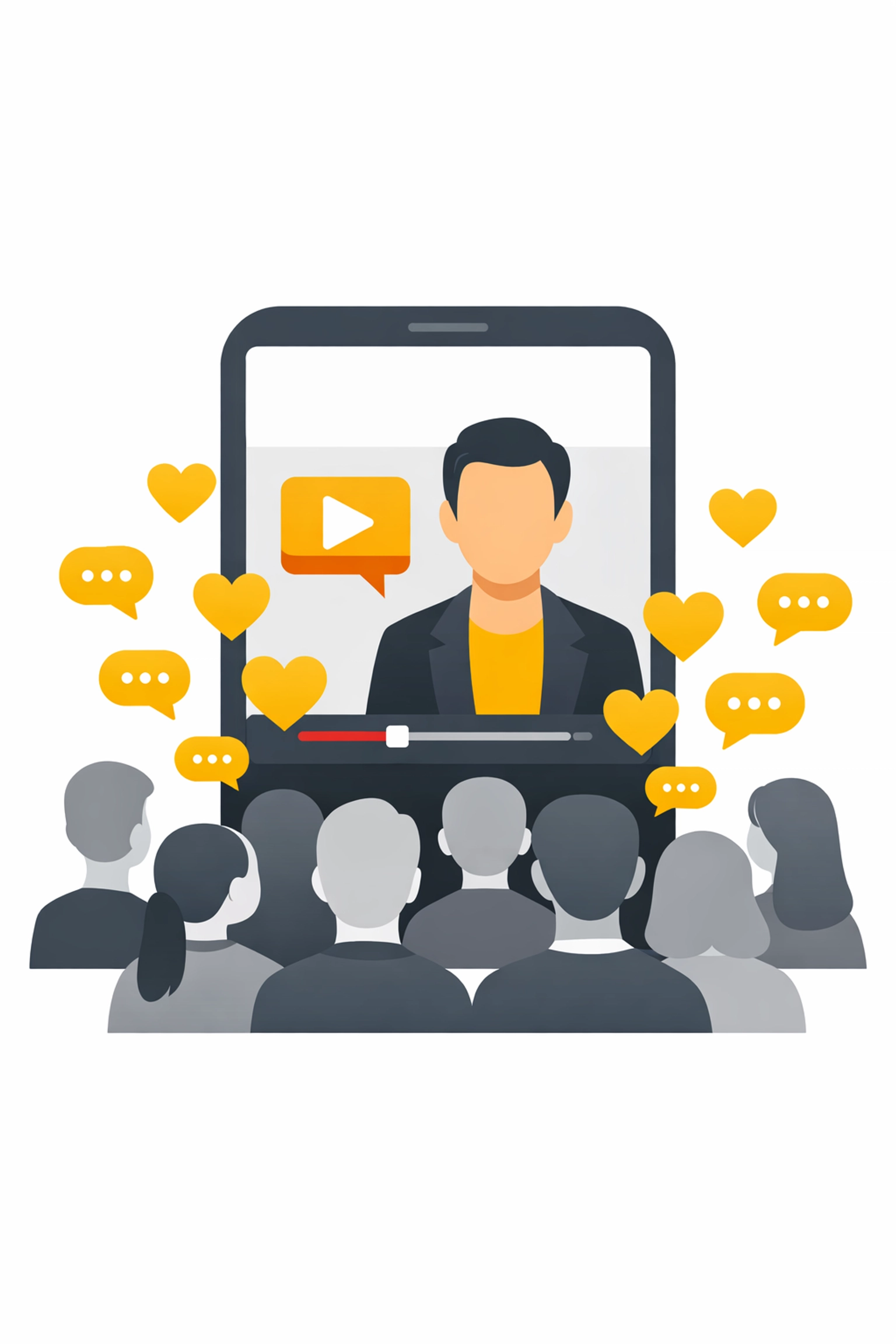 Digital graphic of an interactive shoppable video showing real-time audience engagement and social proof.