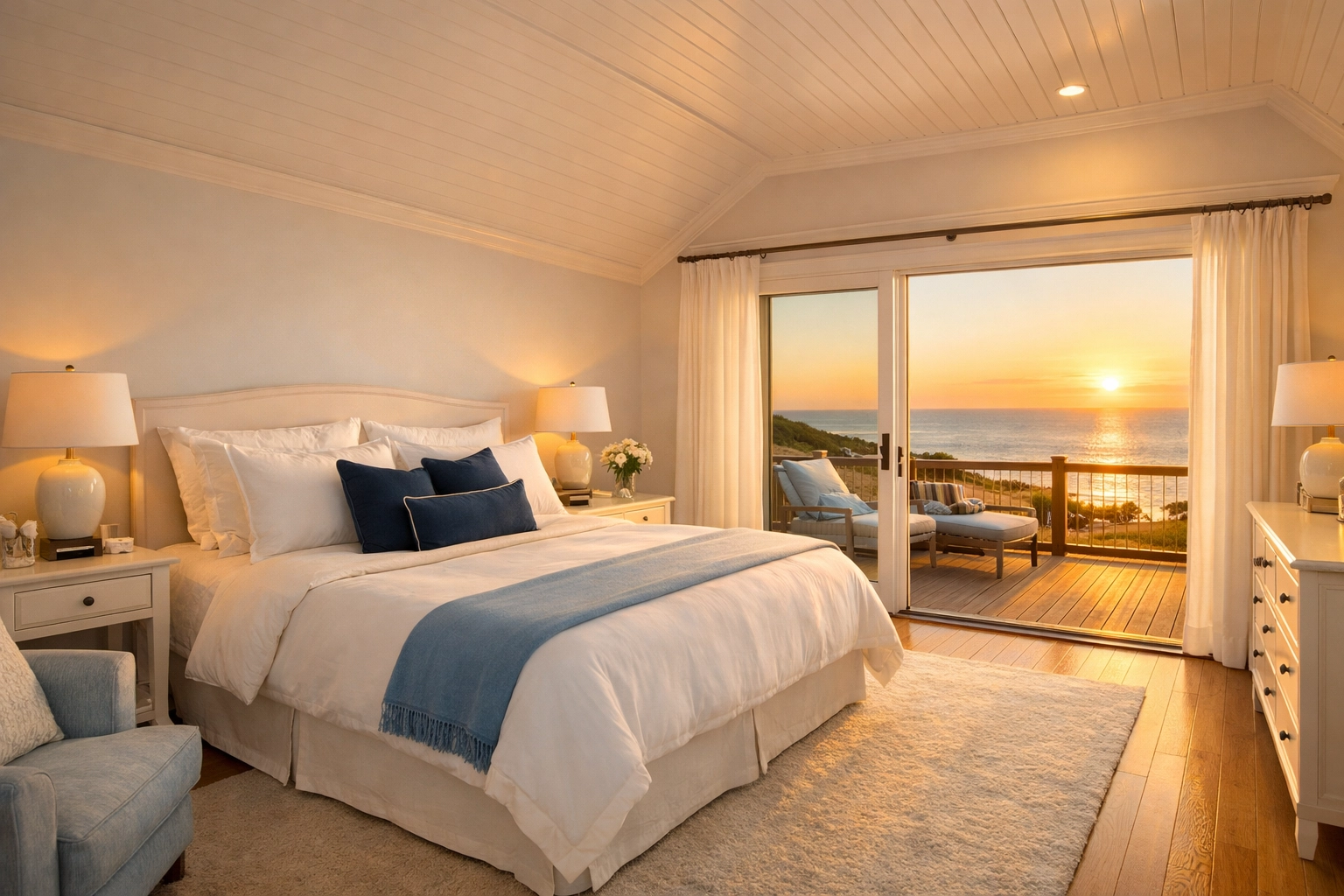 Spotless Cape Cod bedroom in Truro perfectly prepared by professional cleaners for a relaxing coastal stay.