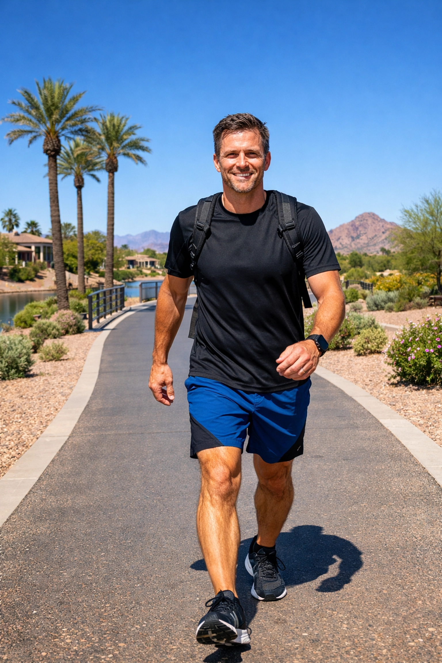 Active man walking on an Arizona trail representing a healthy medical weight loss lifestyle.
