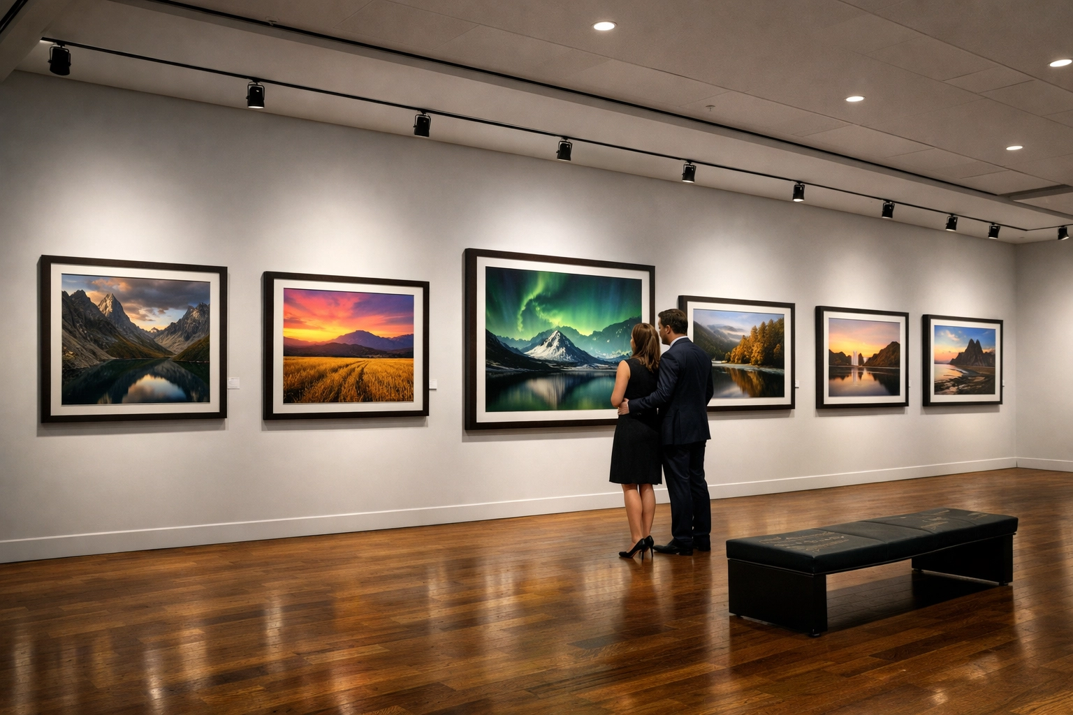 The Ultimate Guide to ProShoot.io: Everything You Need to Succeed as a Pro Photographer 4 Modern art gallery displaying professional fine art photography prints to build a strong industry reputation.