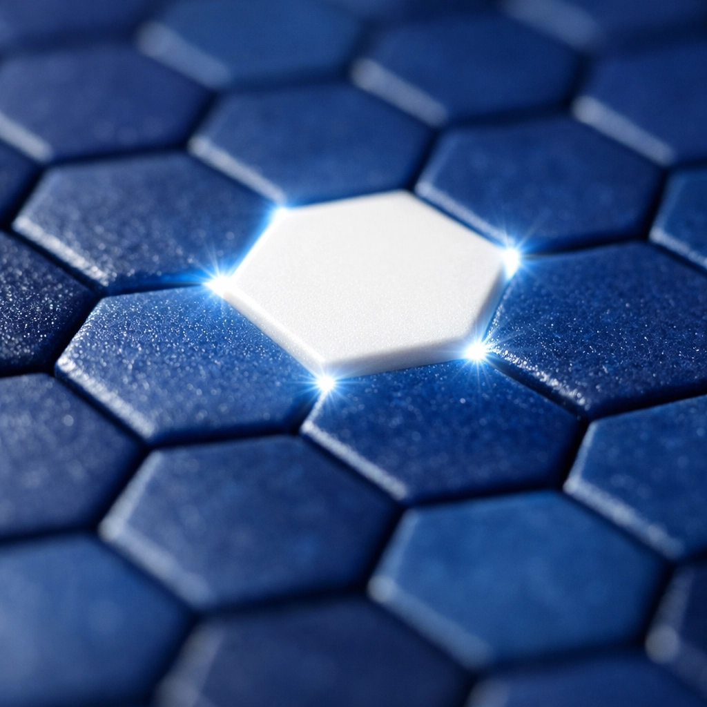 A geometric piece fitting into a mosaic, symbolizing employee alignment and cultural immersion during onboarding.