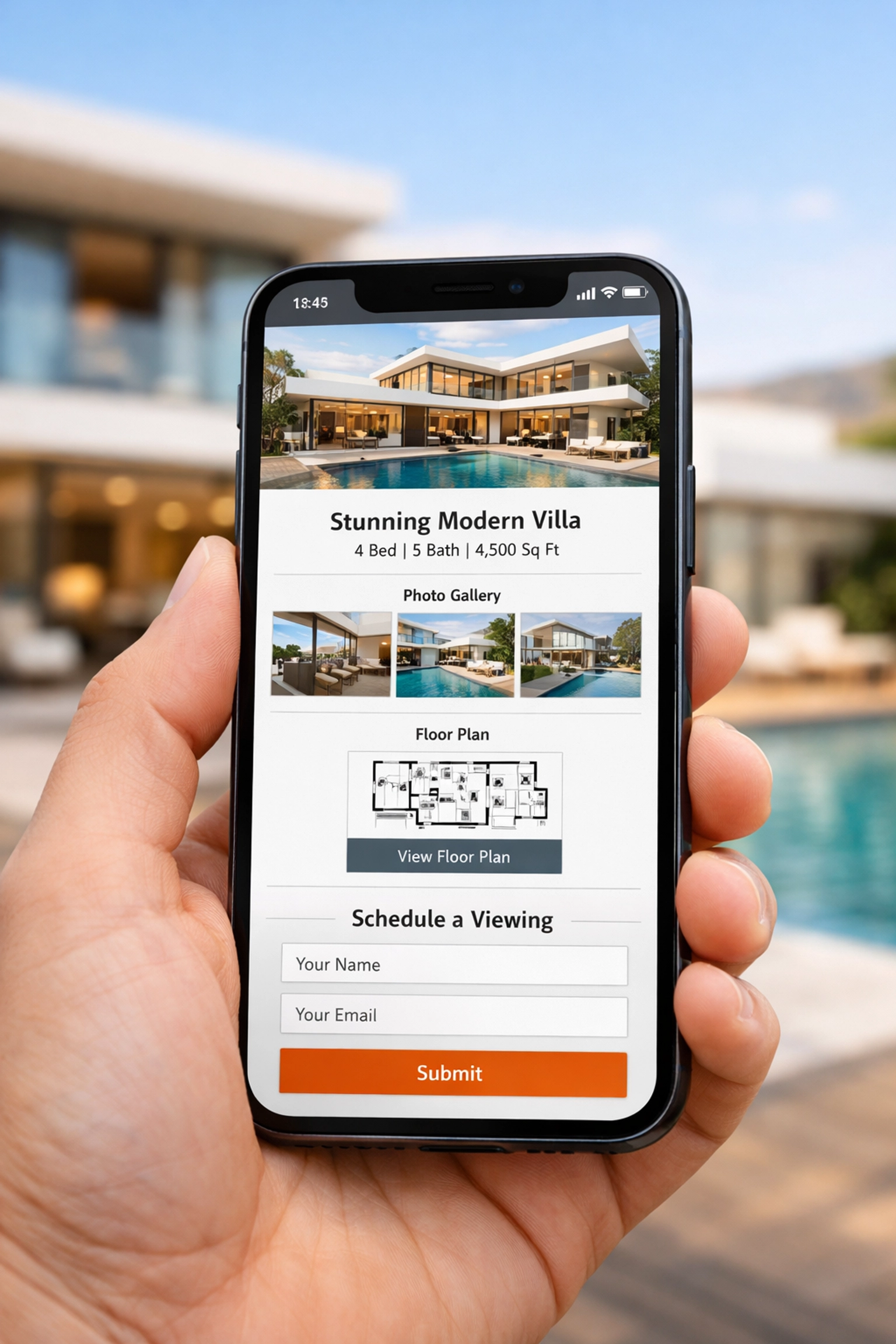 Mobile property website displayed on smartphone for Saskatoon real estate listing