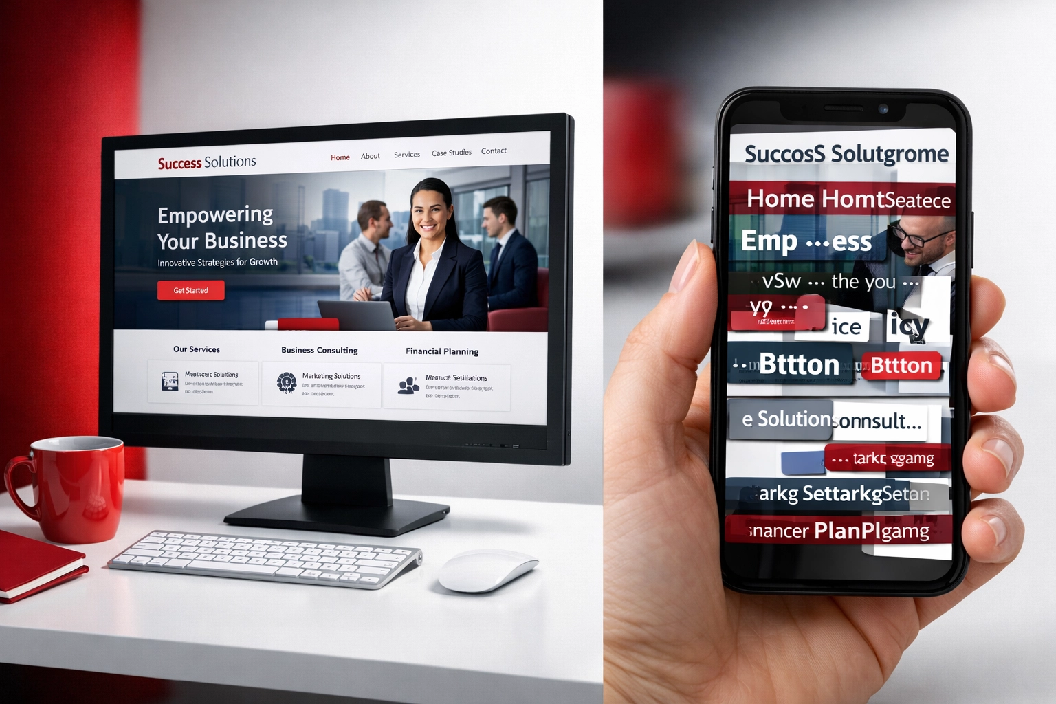 Mobile-friendly vs non-responsive website design comparison for Orlando businesses